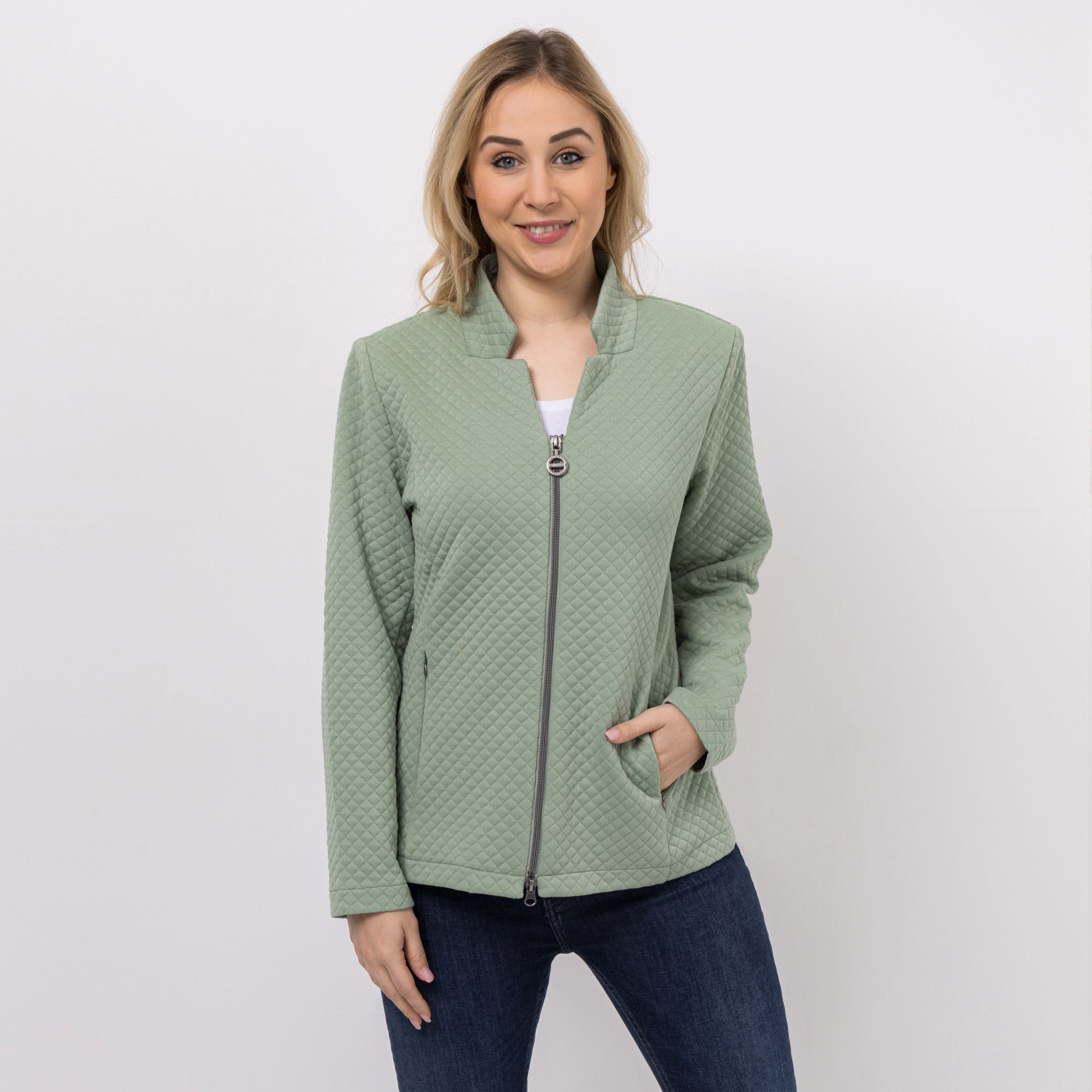 CENTIGRADE ACTIVE Blazerjacke Stehkragen 2-Wege-Reißverschluss figurumspielend