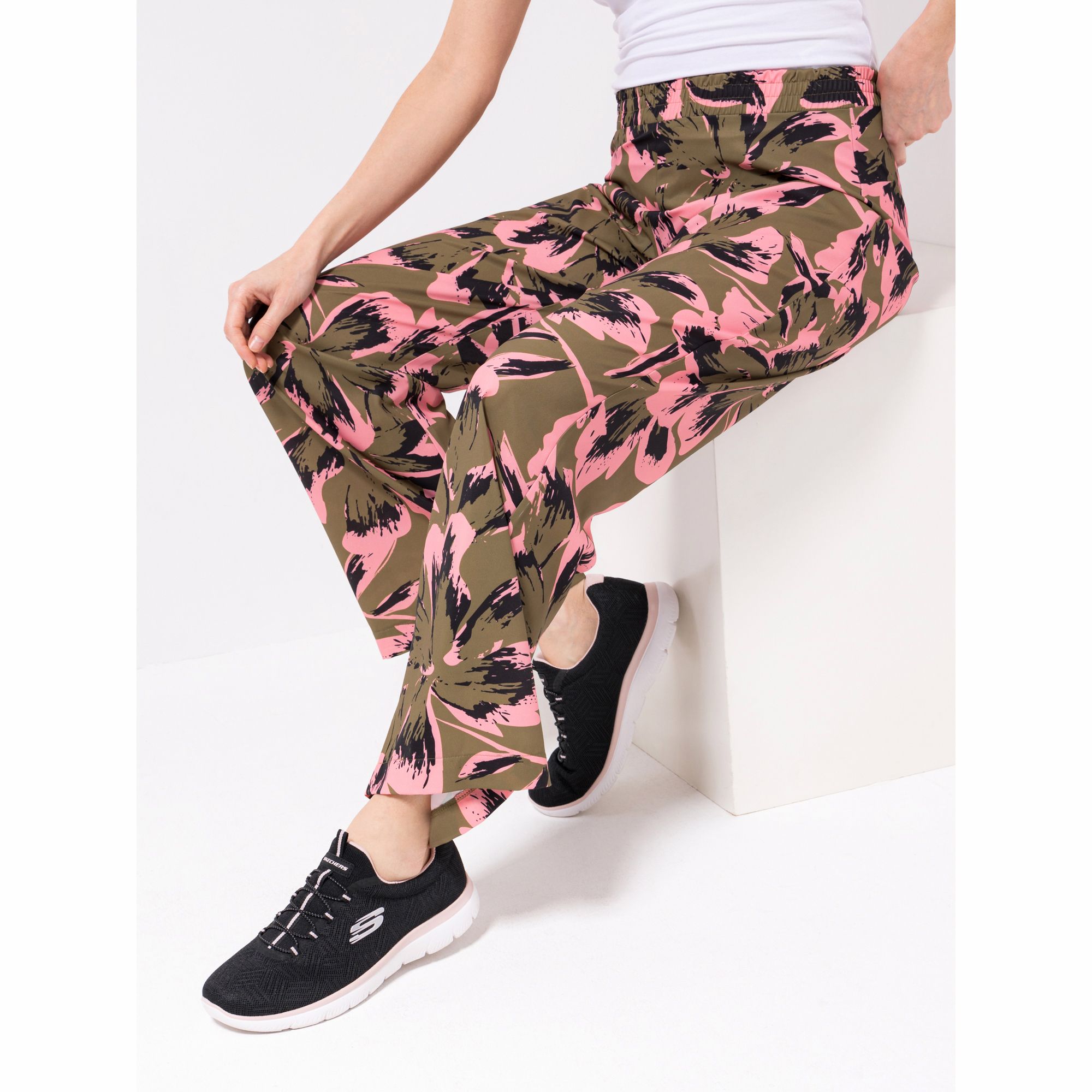 VIA MILANO Hose 1/1-Länge Rundumdehnbund Allover Druck