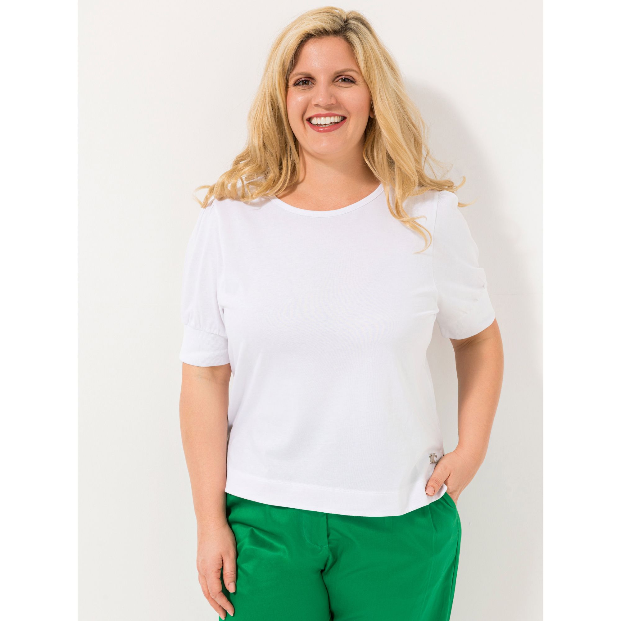 ROCK YOUR CURVES by Angelina K. Shirt, 1/2-Arm Rundhalsausschnitt Puffärmel