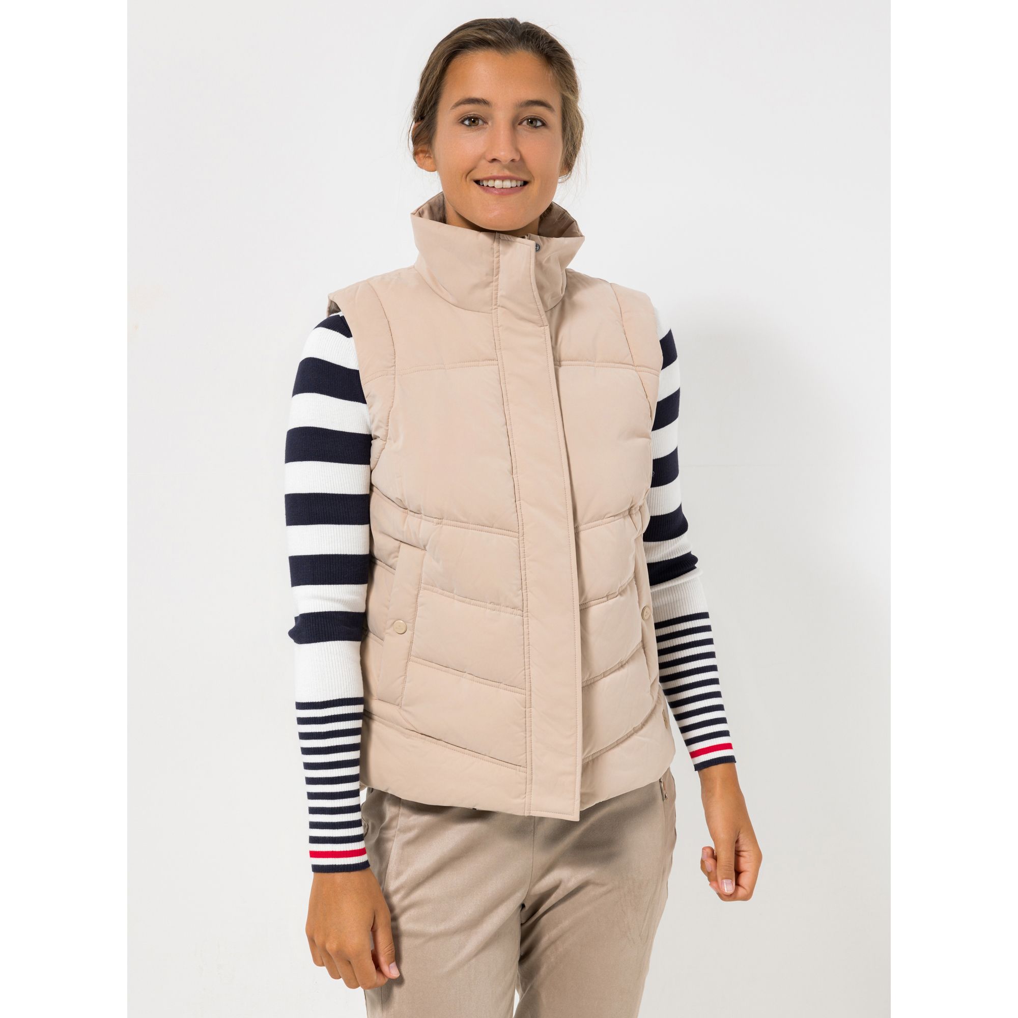 BASLER® Steppweste, ohne Arm Stehkragen verdeckte Knopfleiste Seitenschlitze