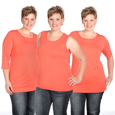 VIA MILANO PLUS Set 3tlg. 1 Top, breite Träger 1 Shirt, 1/2-Arm 1 Shirt, 3/4-Arm