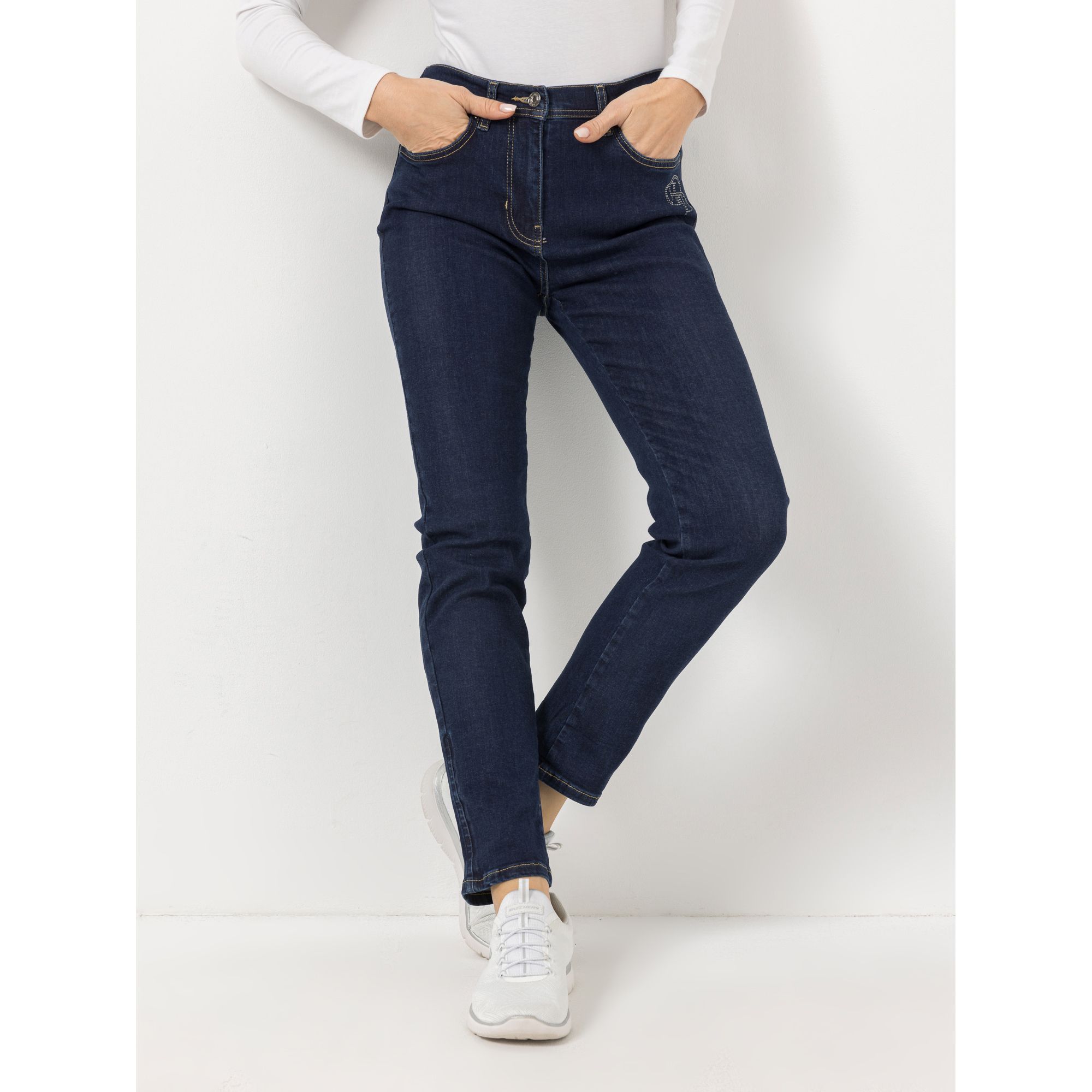 AMINATI® Jeans, knöchellang 5-Pocket-Style Strassverzierung Logo-Details