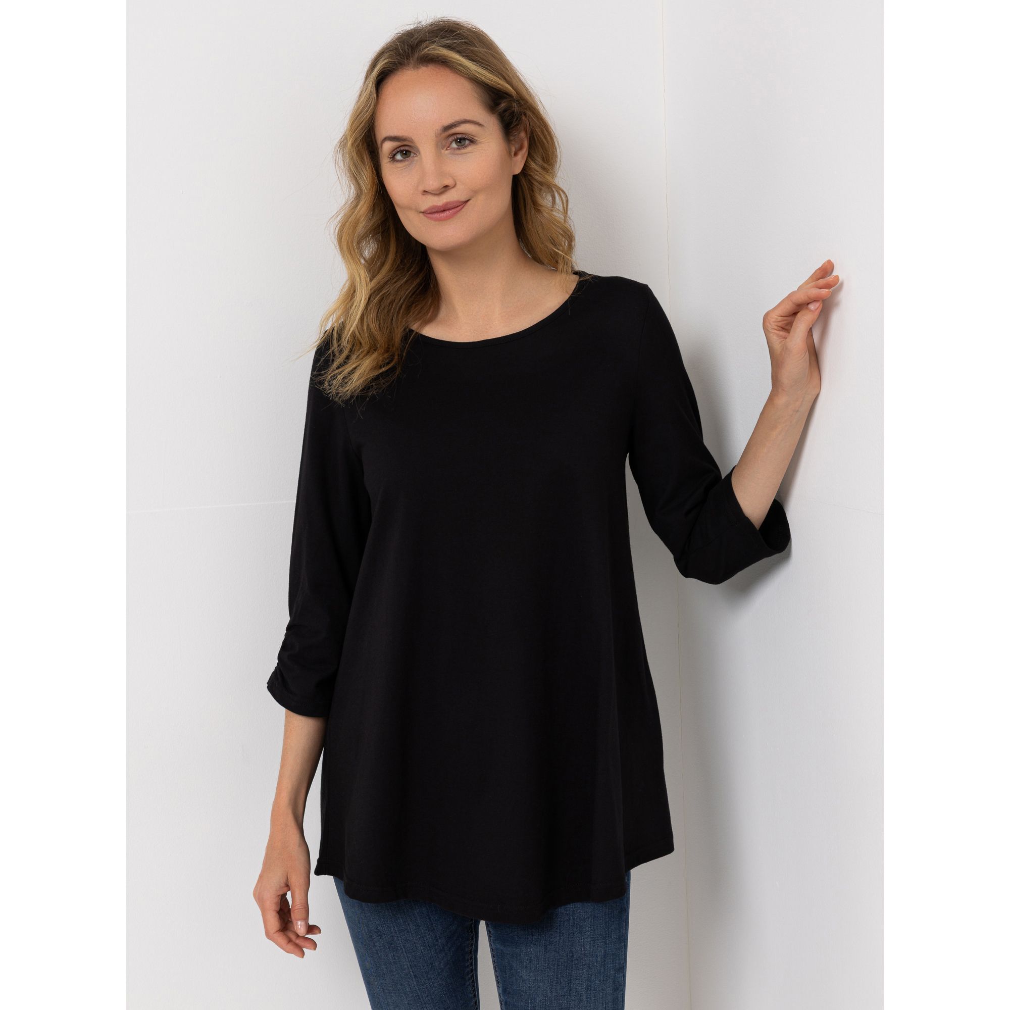 Green Cotton by Peter Hahn Longshirt, 3/4 Arm Style Filippa Rundhalsausschnitt