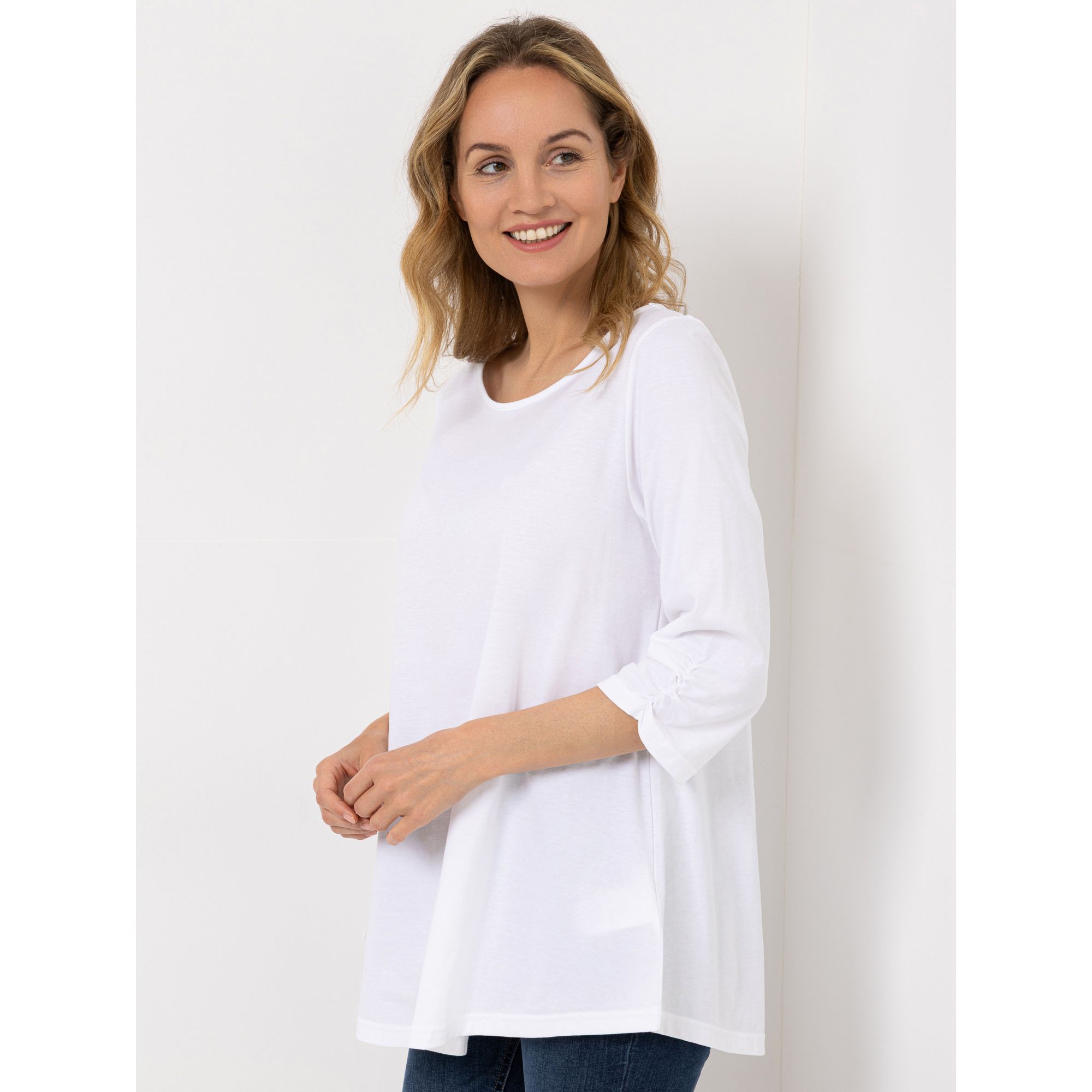 Green Cotton by Peter Hahn Longshirt, 3/4 Arm Style Filippa Rundhalsausschnitt