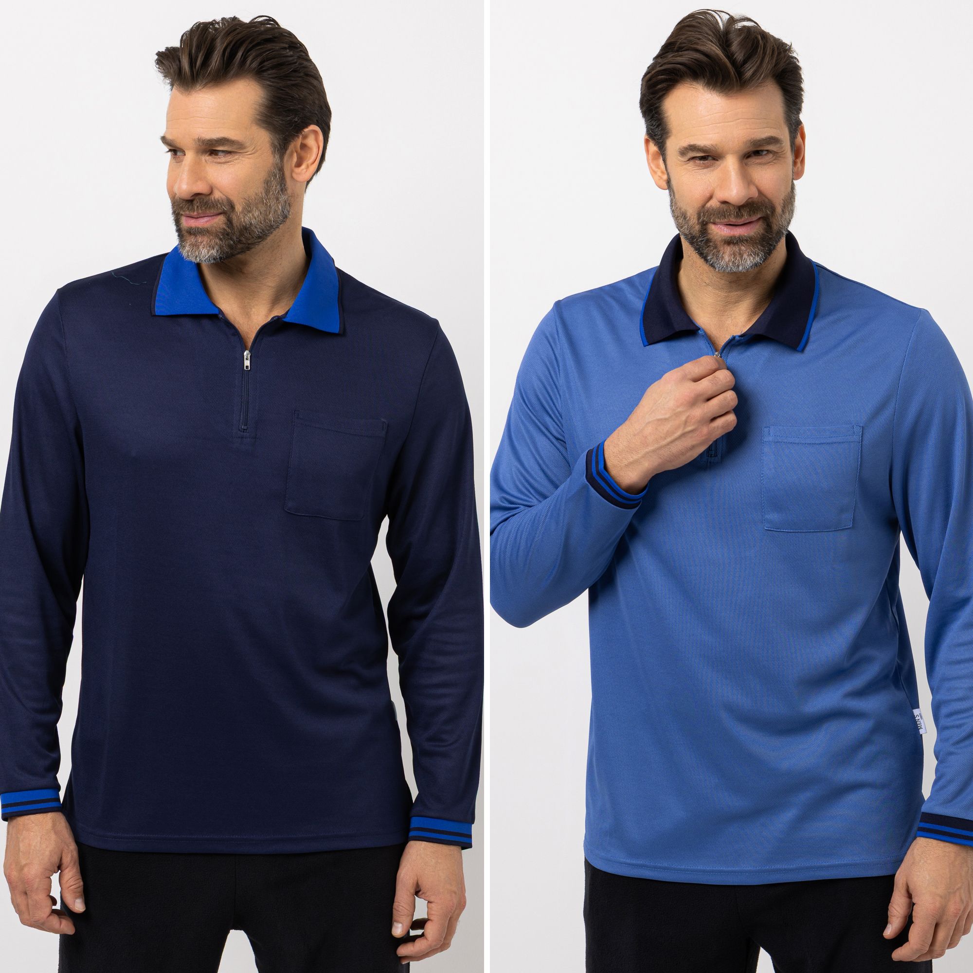 MEN'S TOUCH 2 Poloshirts, 1/1-Arm Mikrofaser Brusttasche Seitenschlitze