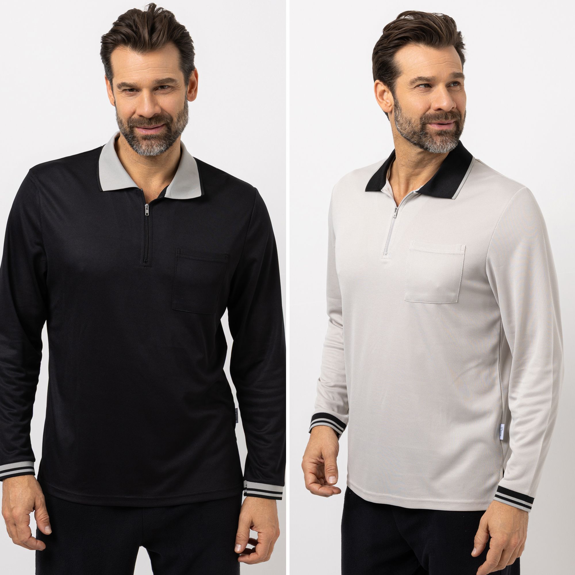 MEN'S TOUCH 2 Poloshirts, 1/1-Arm Mikrofaser Brusttasche Seitenschlitze