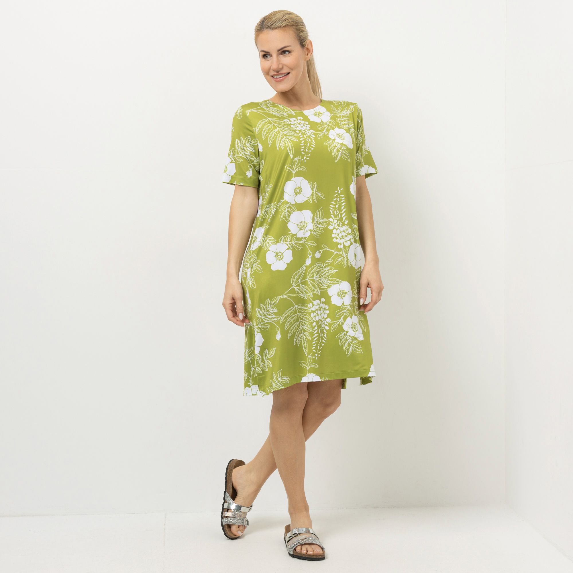 IN-PRINT Kleid 1/2-Arm Rundhalsausschnitt