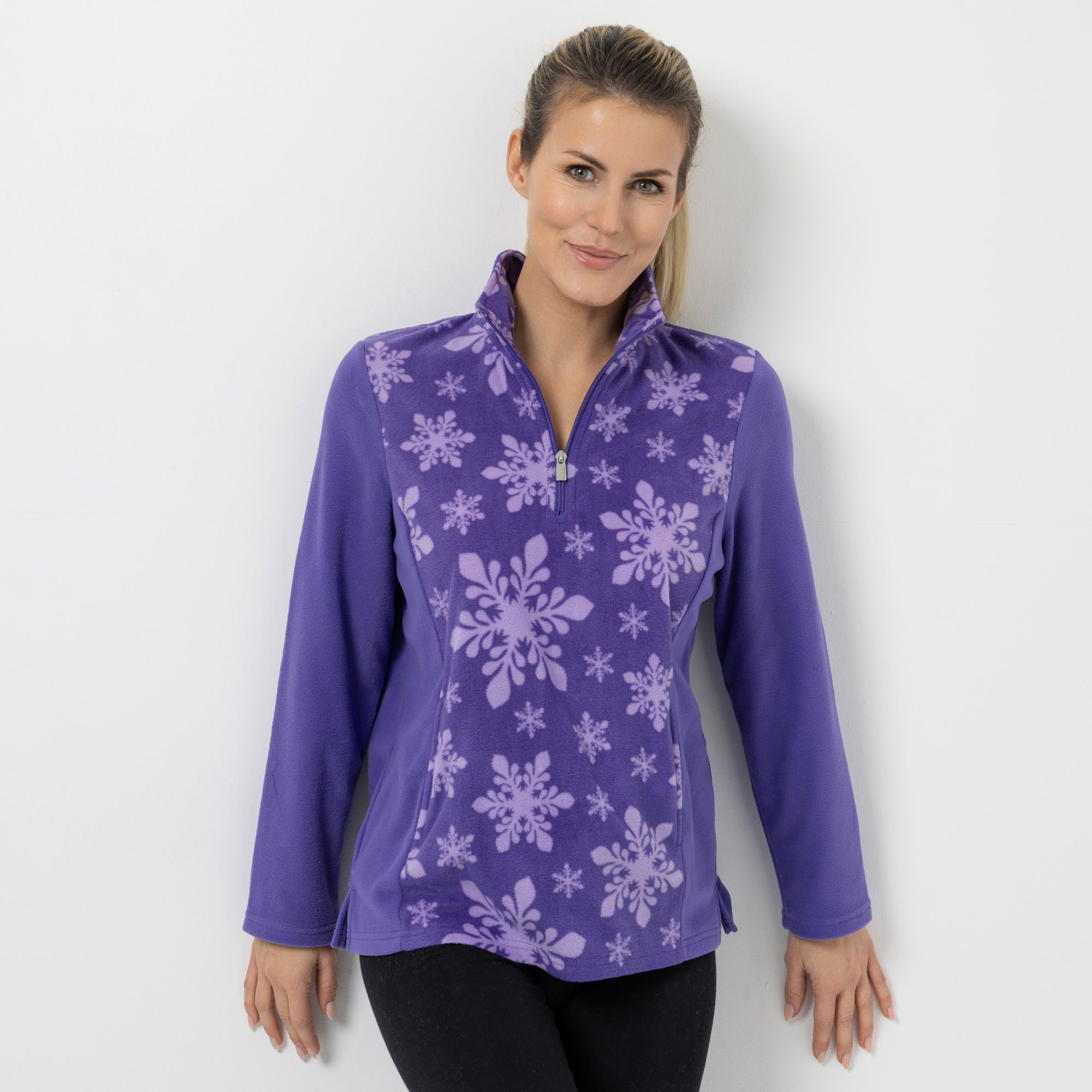 POLARSTERN Troyer, 1/1-Arm Mikrofaser Fleece Stehkragen Seitenschlitze