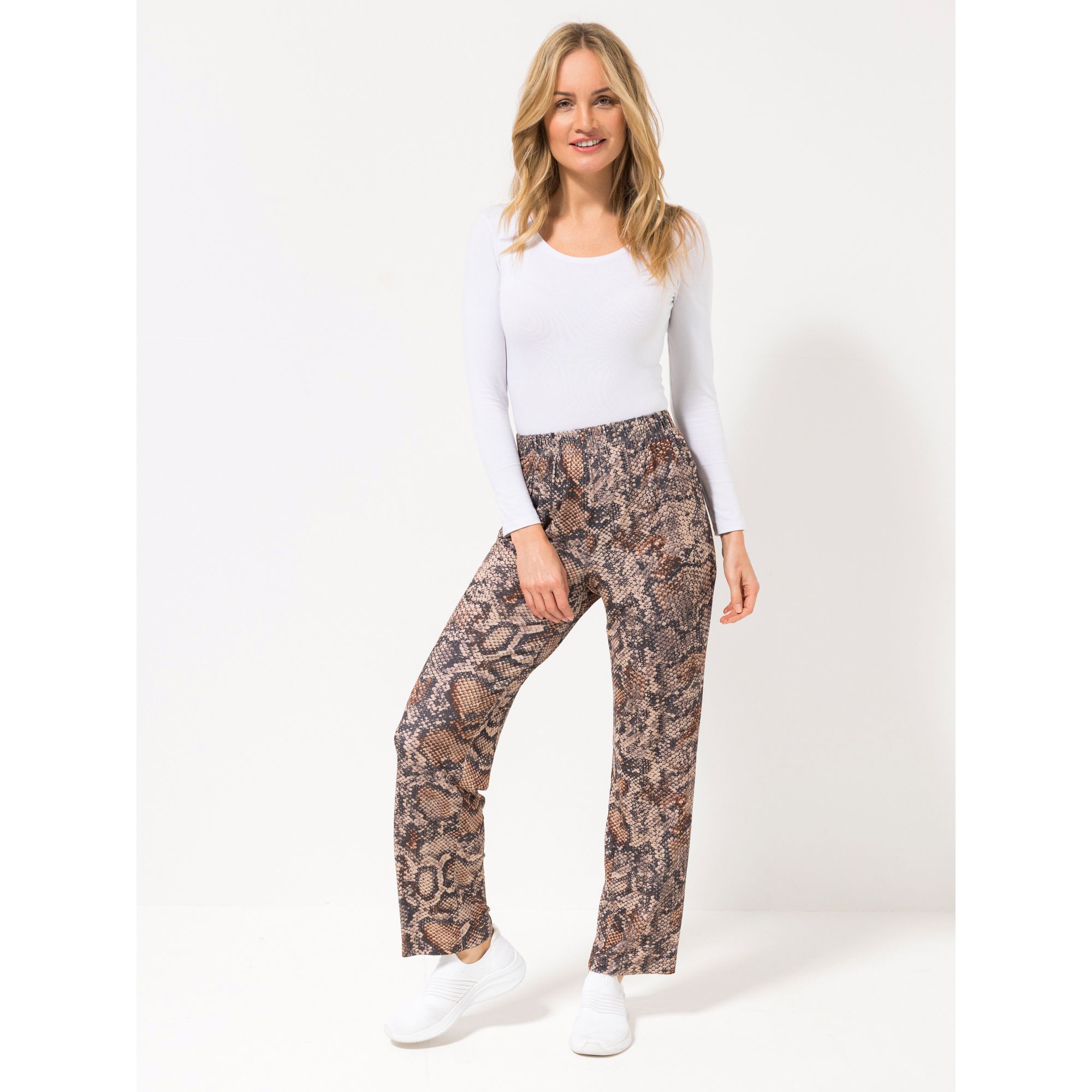 IN-PRINT Hose, 1/1-Länge gerades Bein elastischer Bund Animaldruck