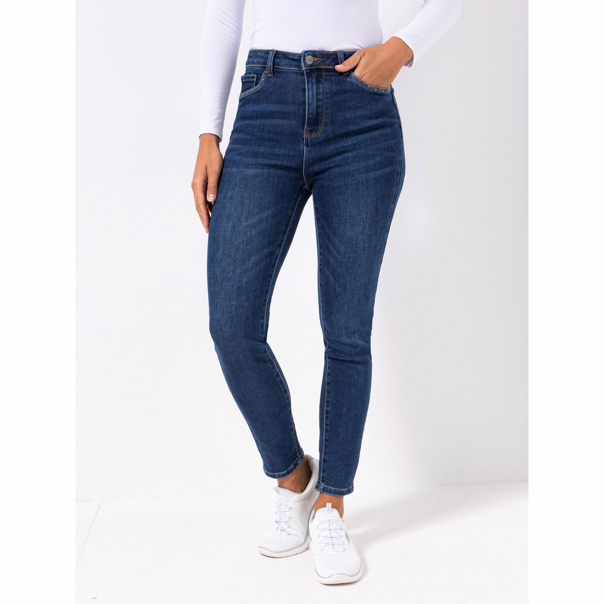 VIA MILANO Jeanshose knöchellang 5-Pocket-Style schmales Bein