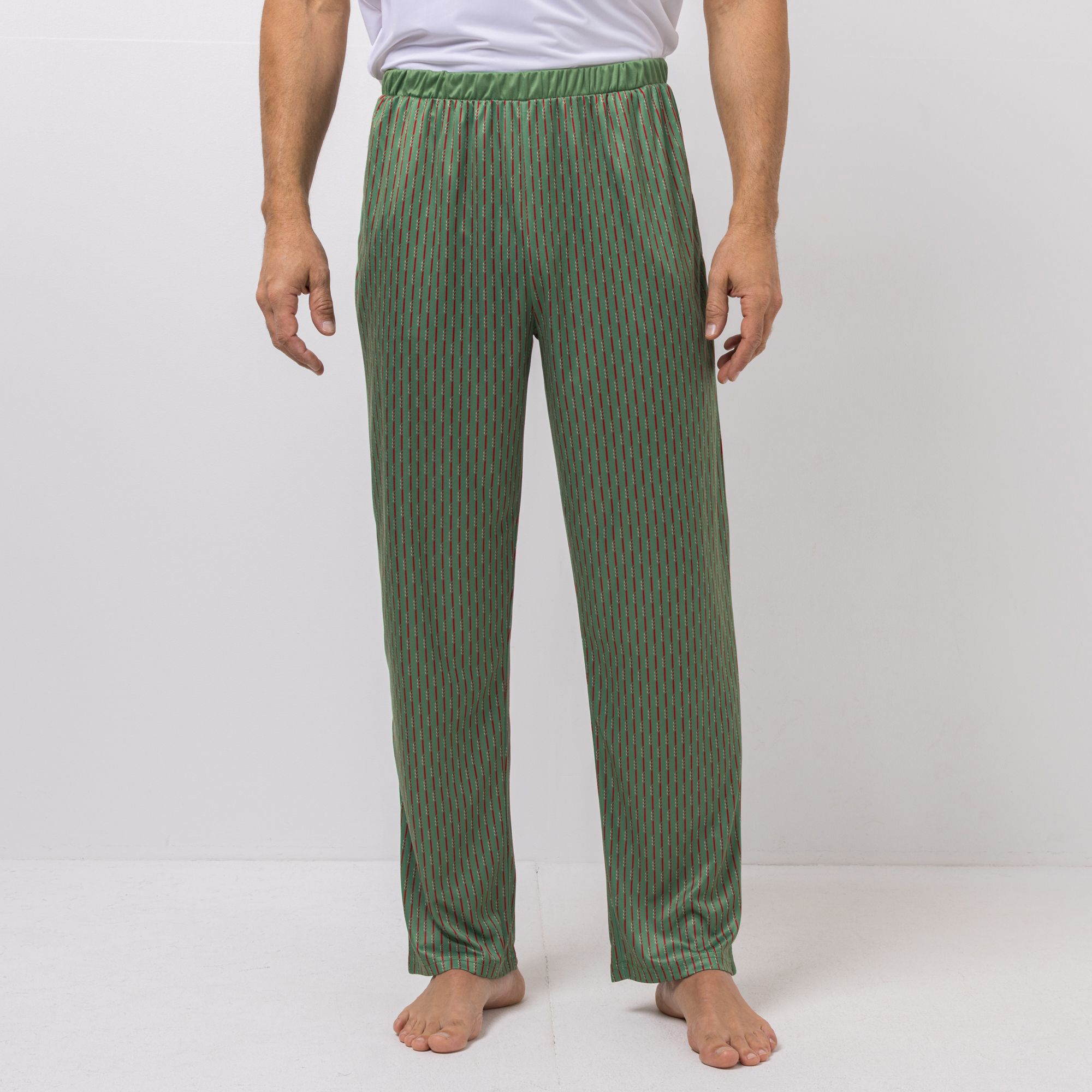 MEN'S TOUCH Hose, 1/1-Länge Rundumdehnbund Seitentaschen Mikrofaser