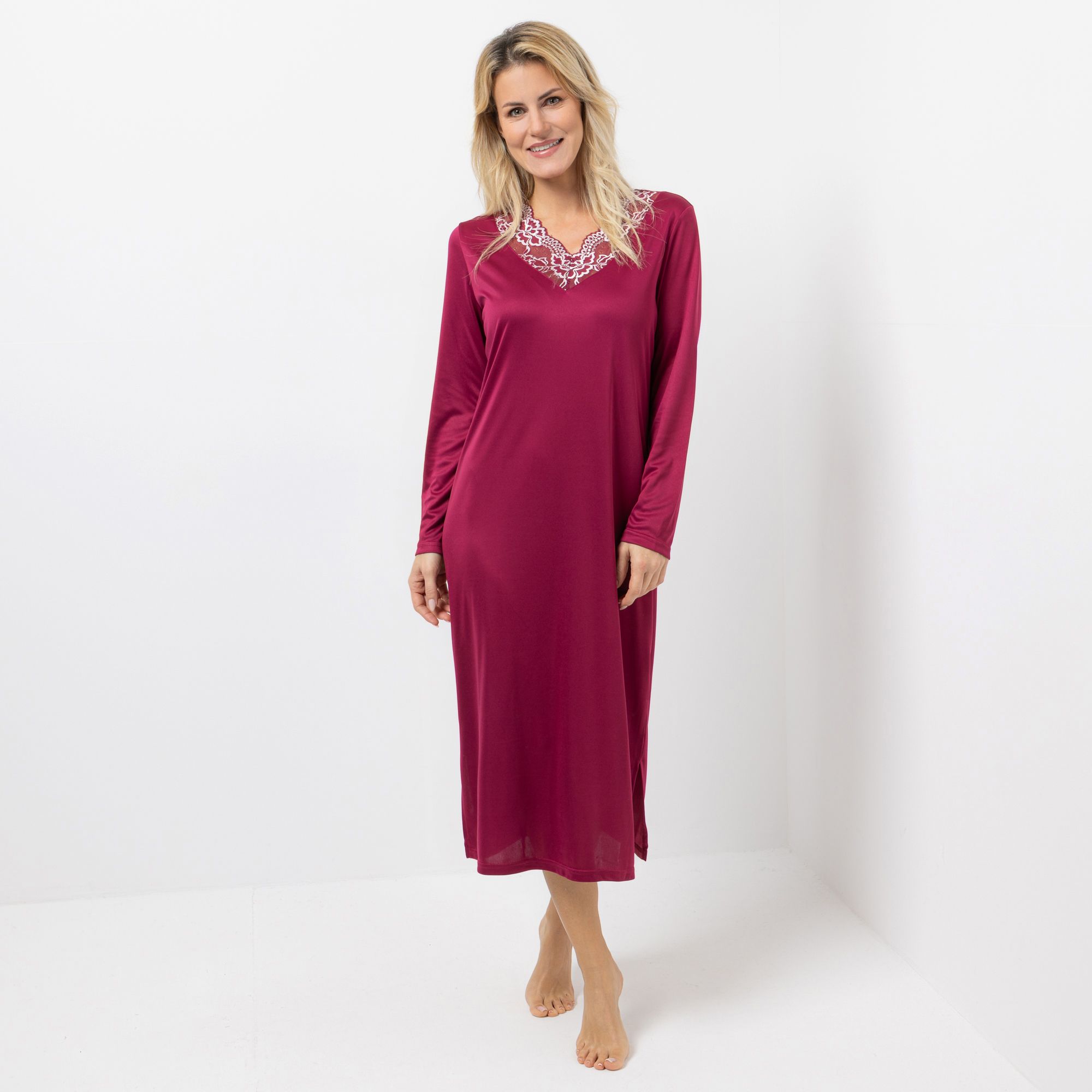 LITTLE ROSE Nachthemd Mikrofaser 120cm Spitzendetail