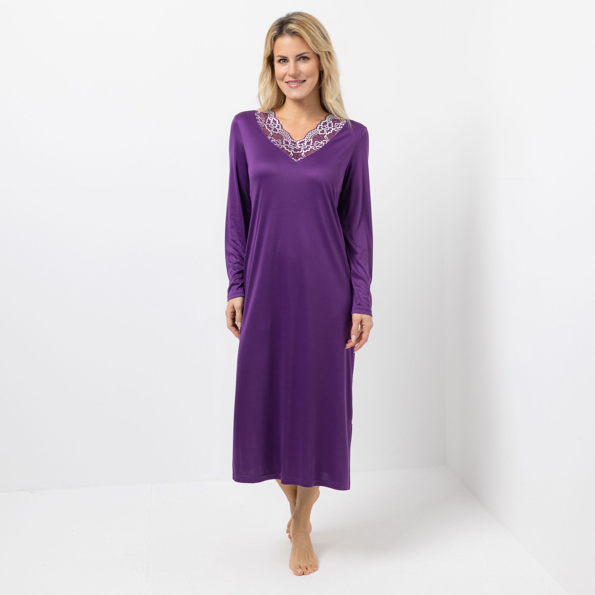 LITTLE ROSE Nachthemd Mikrofaser 120cm Spitzendetail