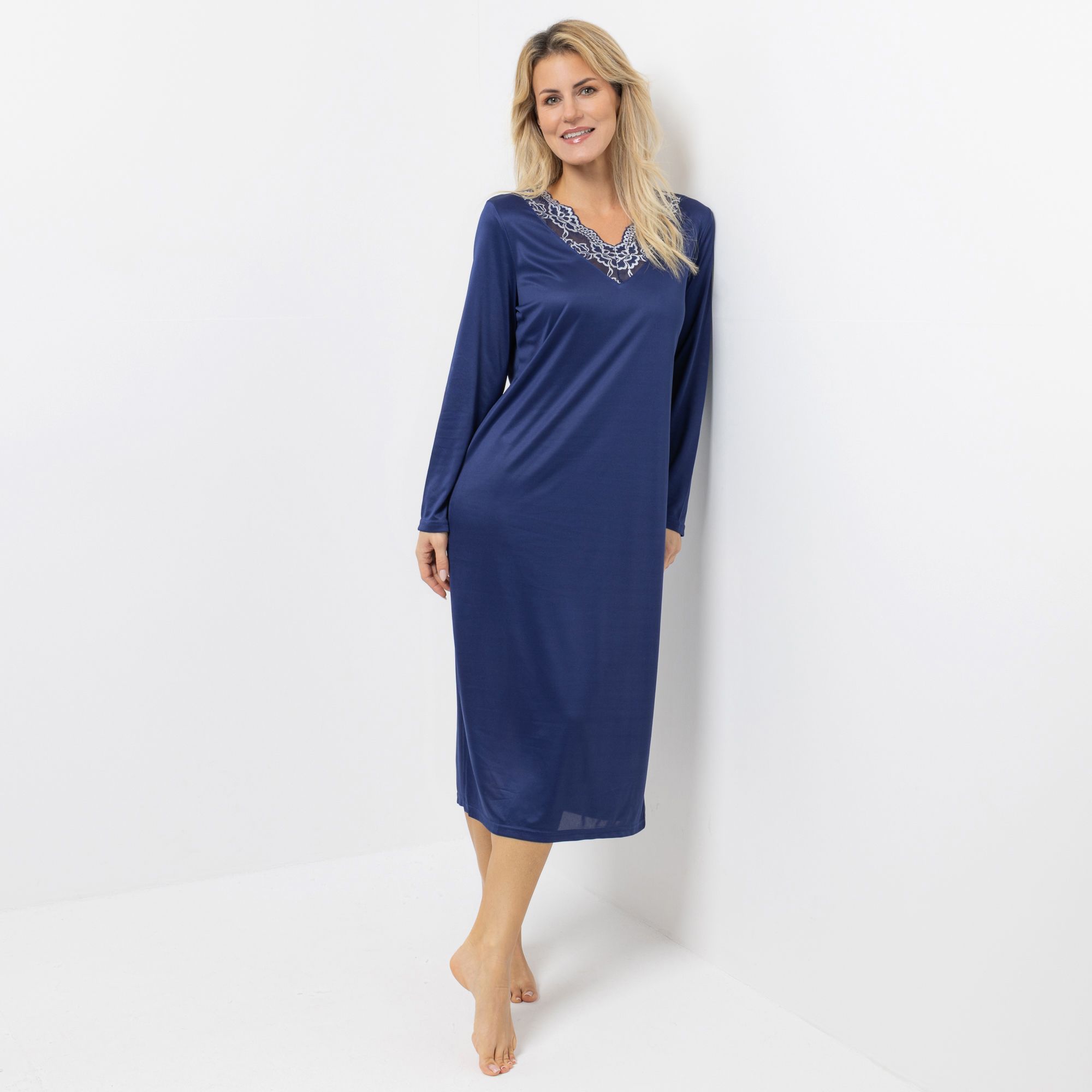 LITTLE ROSE Nachthemd Mikrofaser 120cm Spitzendetail