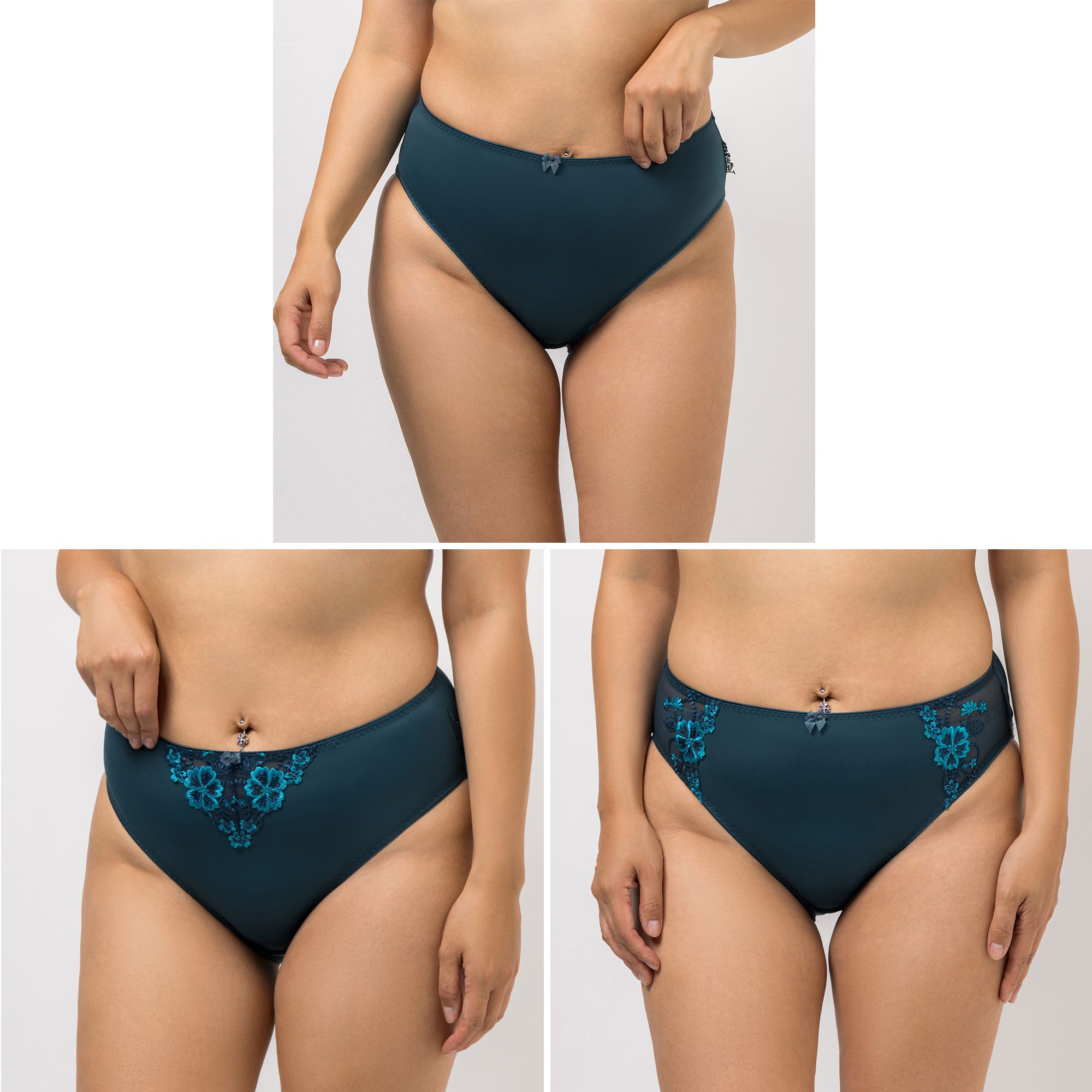 LITTLE ROSE 3 Jazz-Slips Mikrofasermischung mit Baumwollzwickel 1x uni, 2x mit Spitze