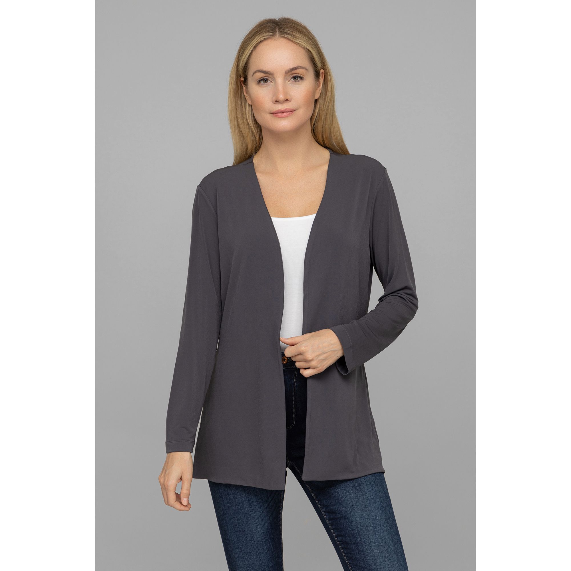 IN-PRINT Cardigan 1/1-Arm offene Front leger-weit