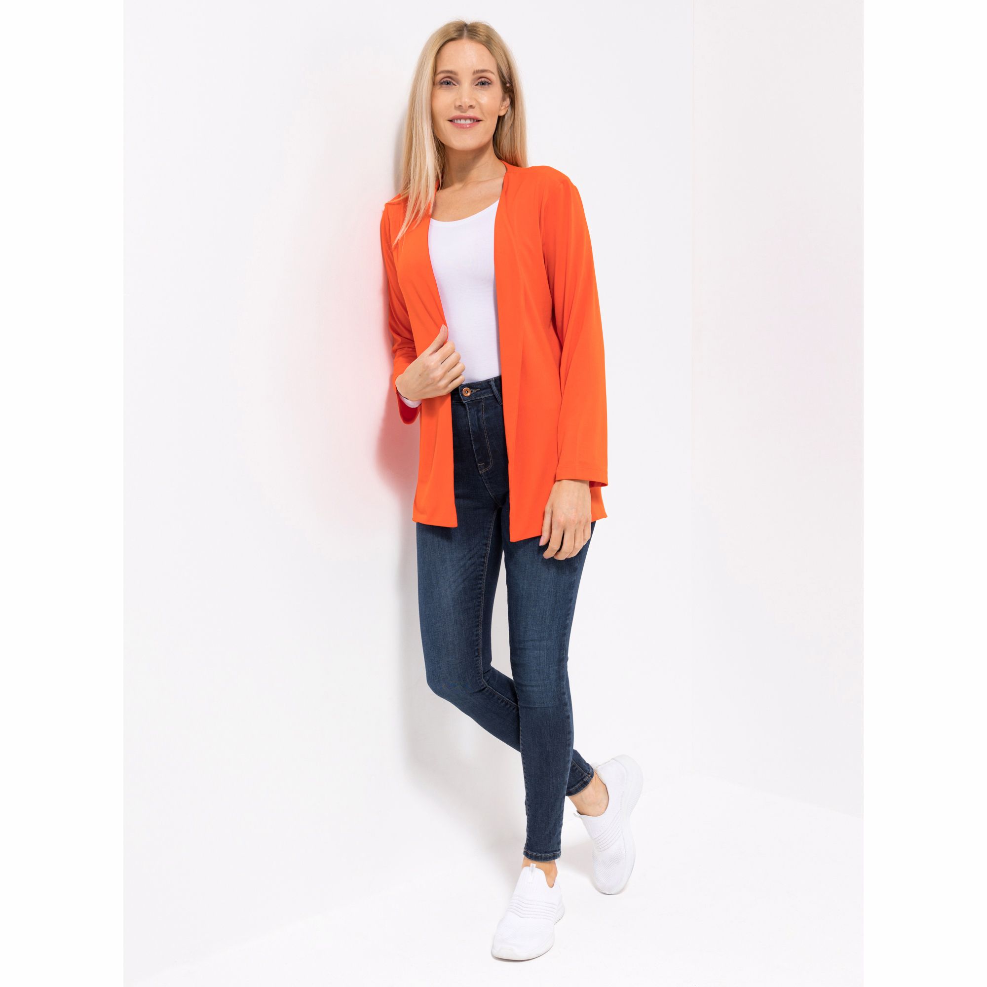 IN-PRINT Cardigan 1/1-Arm offene Front leger-weit