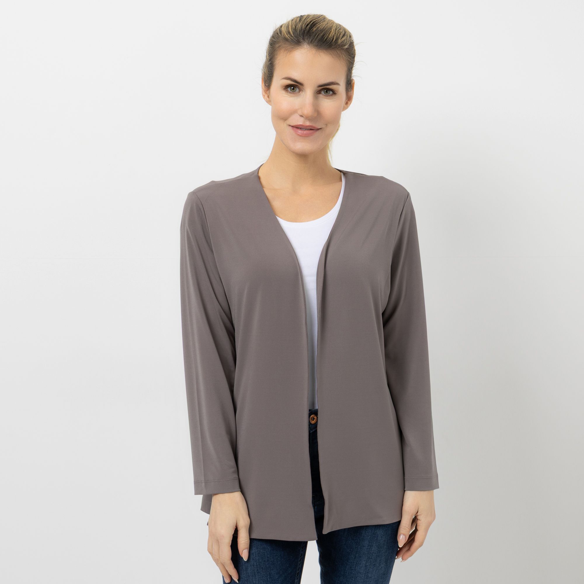 IN-PRINT Cardigan 1/1-Arm offene Front leger-weit