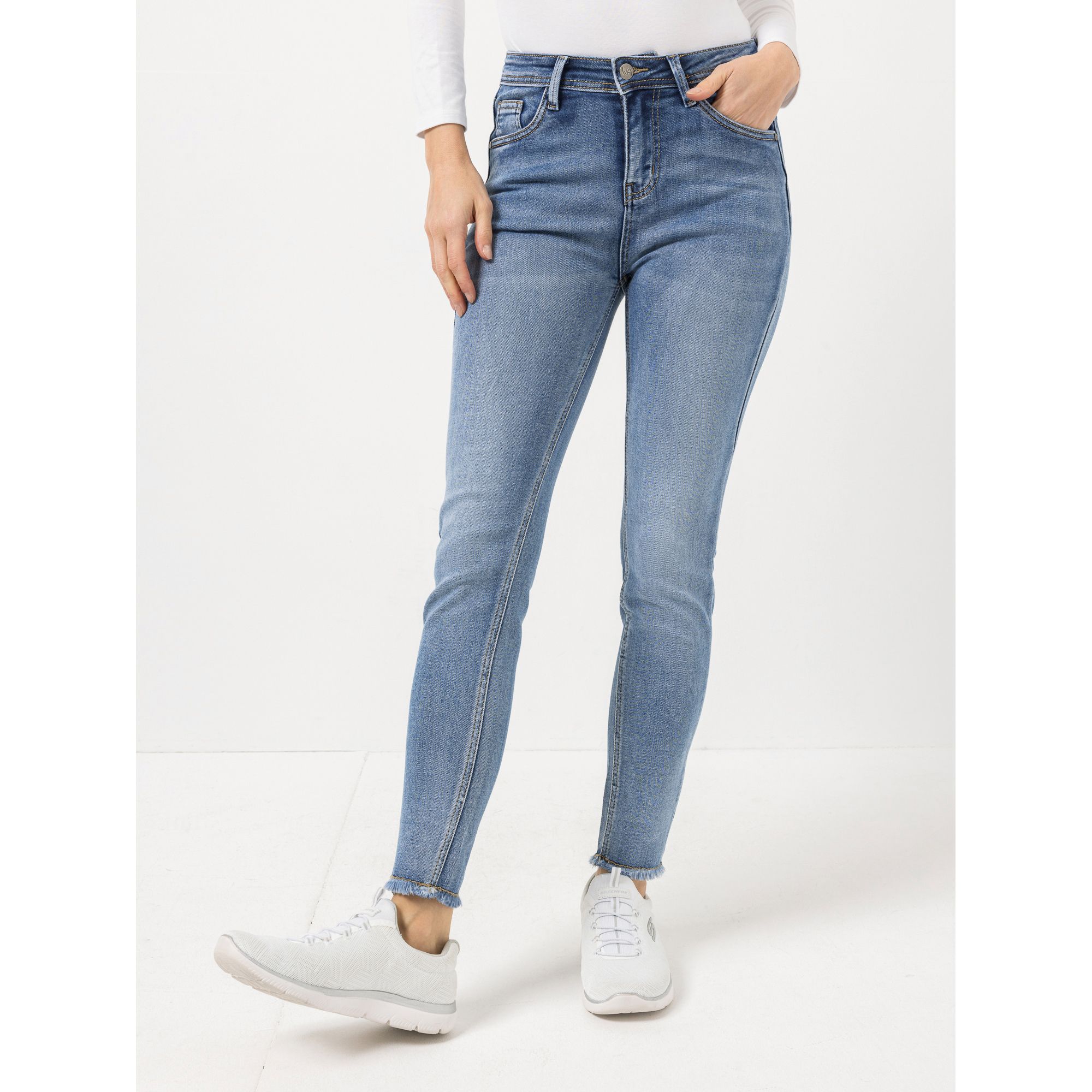 VIA MILANO Jeans knöchellang 5-Pocket-Style enges Bein