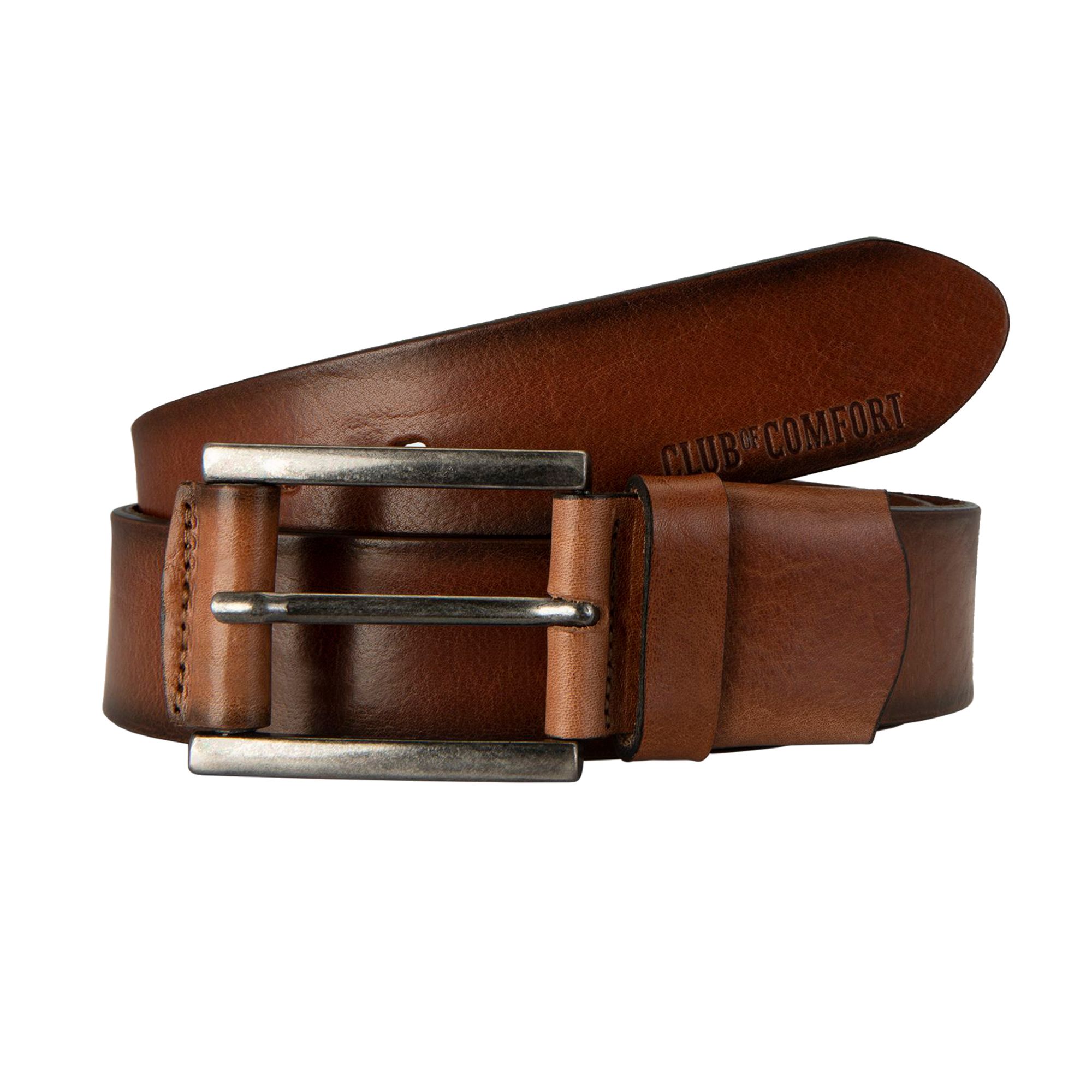 CLUB OF COMFORT® Stretchgürtel echtes Leder Breite ca. 4cm Schnalle silberfarben