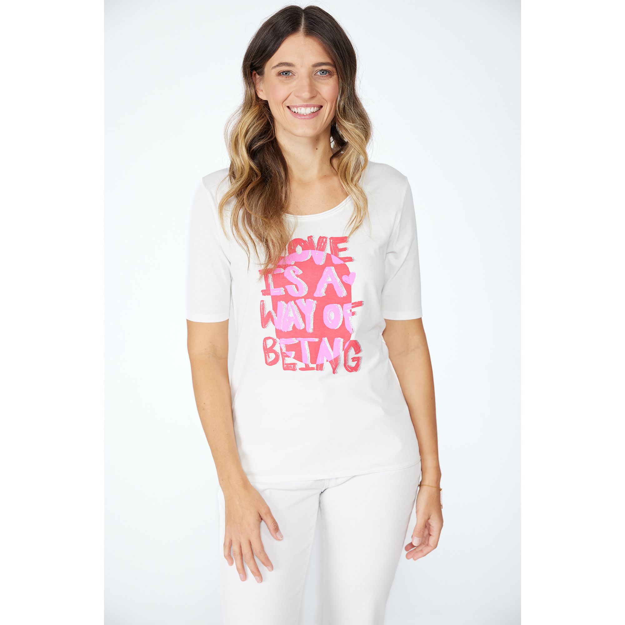 LIEBLINGSSTÜCK® Shirt, 1/2-Arm Rundhalsausschnitt platzierter Druck figurumspielend