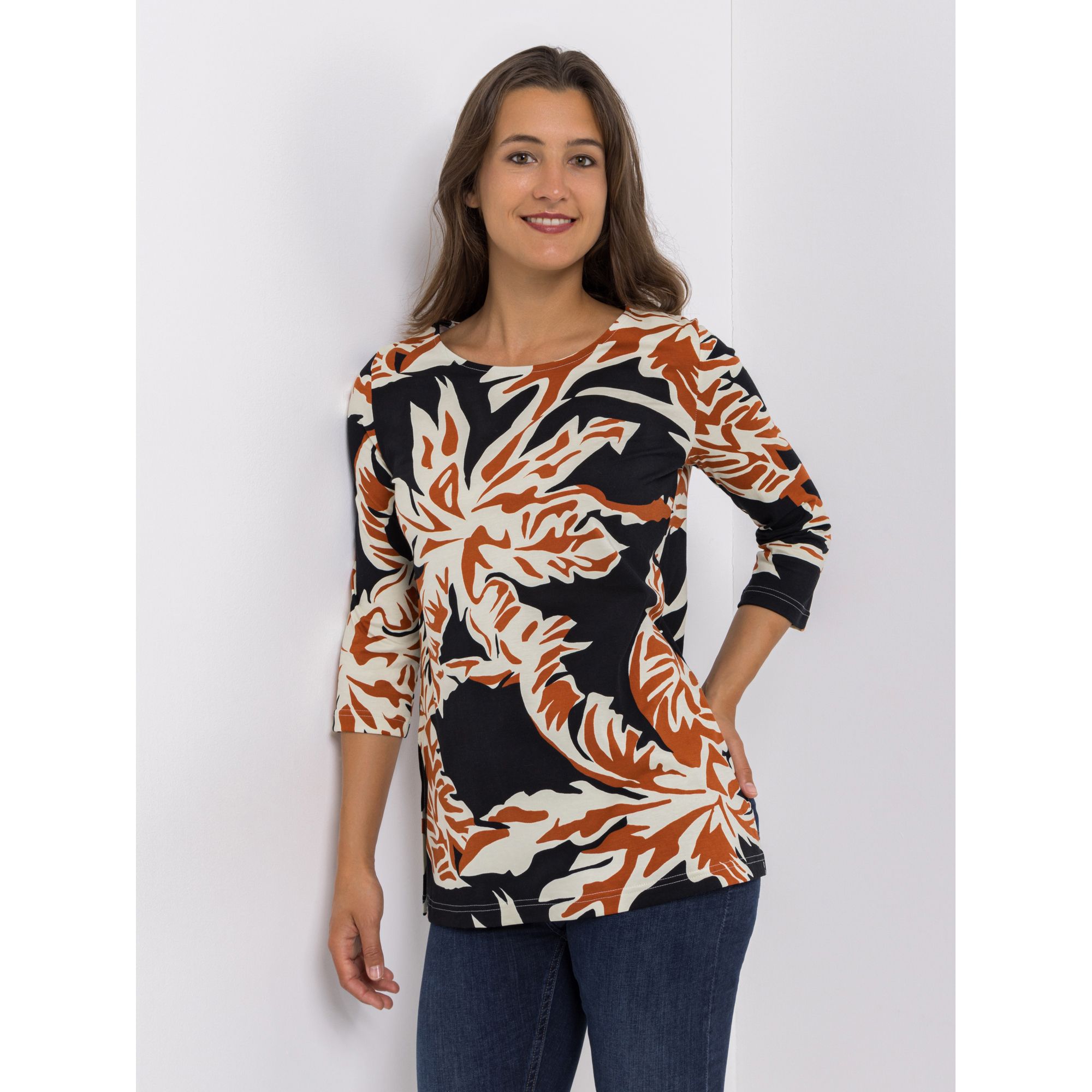 Green Cotton by Peter Hahn Shirt, 3/4 Arm Style Trine locker geschnitten