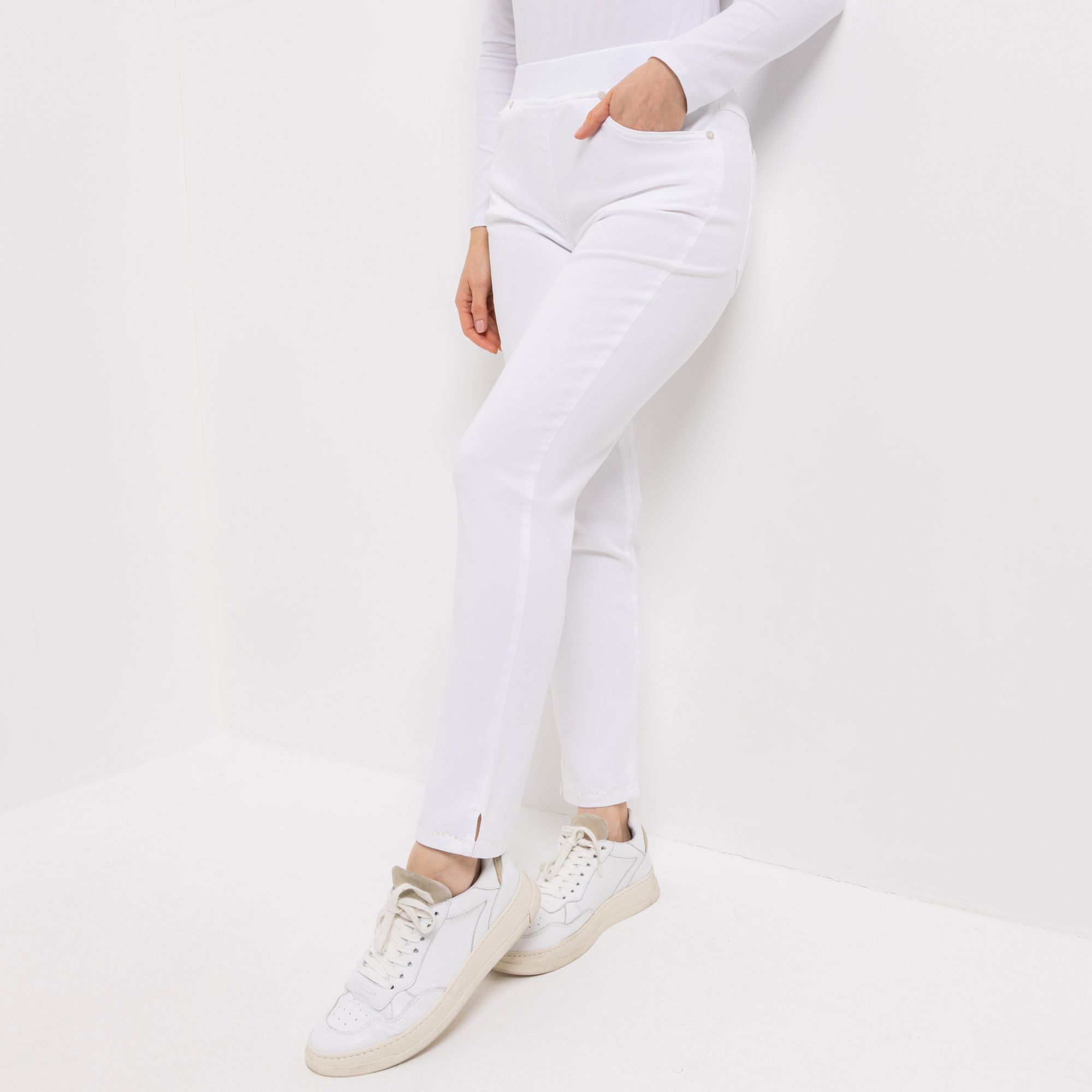 RAPHAELA BY BRAX Jeans Pamina 6/8 Deko Rundumdehnbund Swarowski-Verzierung knöchellang