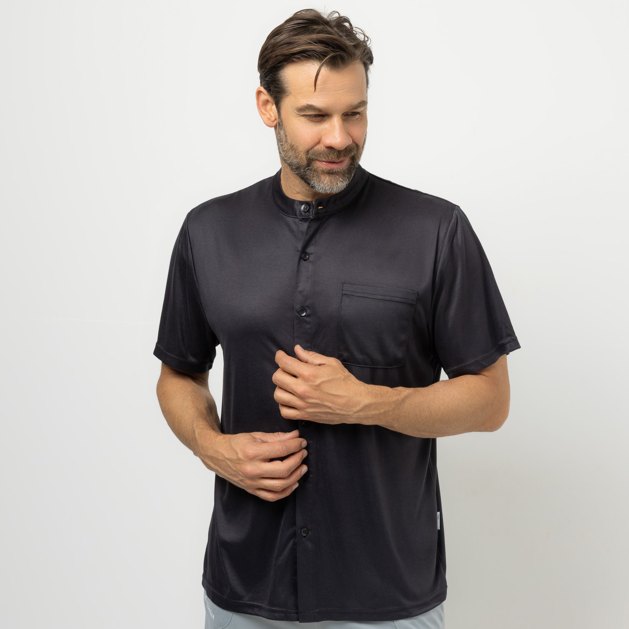 MEN'S TOUCH Shirt, 1/2-Arm Knopfleiste Kragen Seitenschlitze