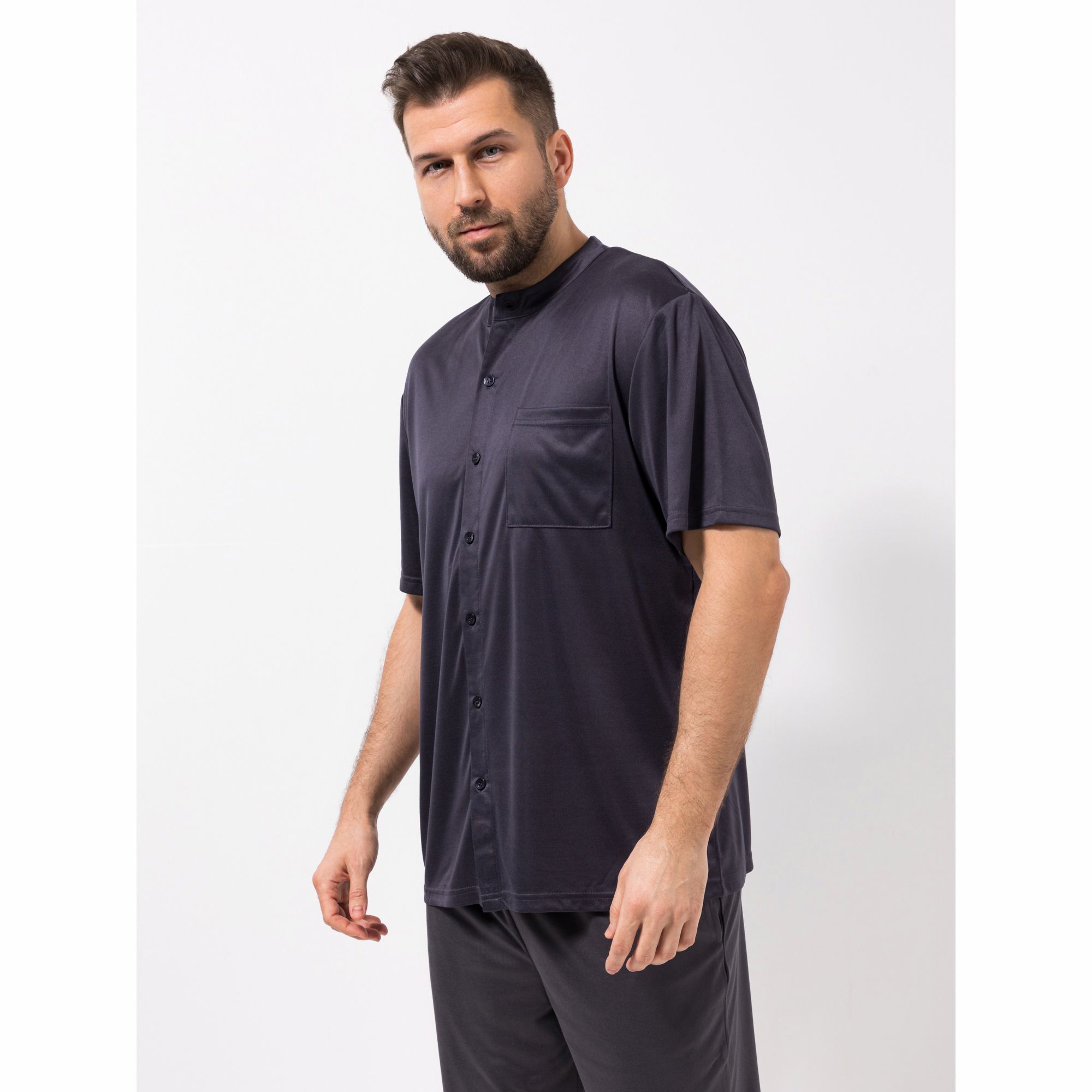 MEN'S TOUCH Shirt, 1/2-Arm Knopfleiste Kragen Seitenschlitze