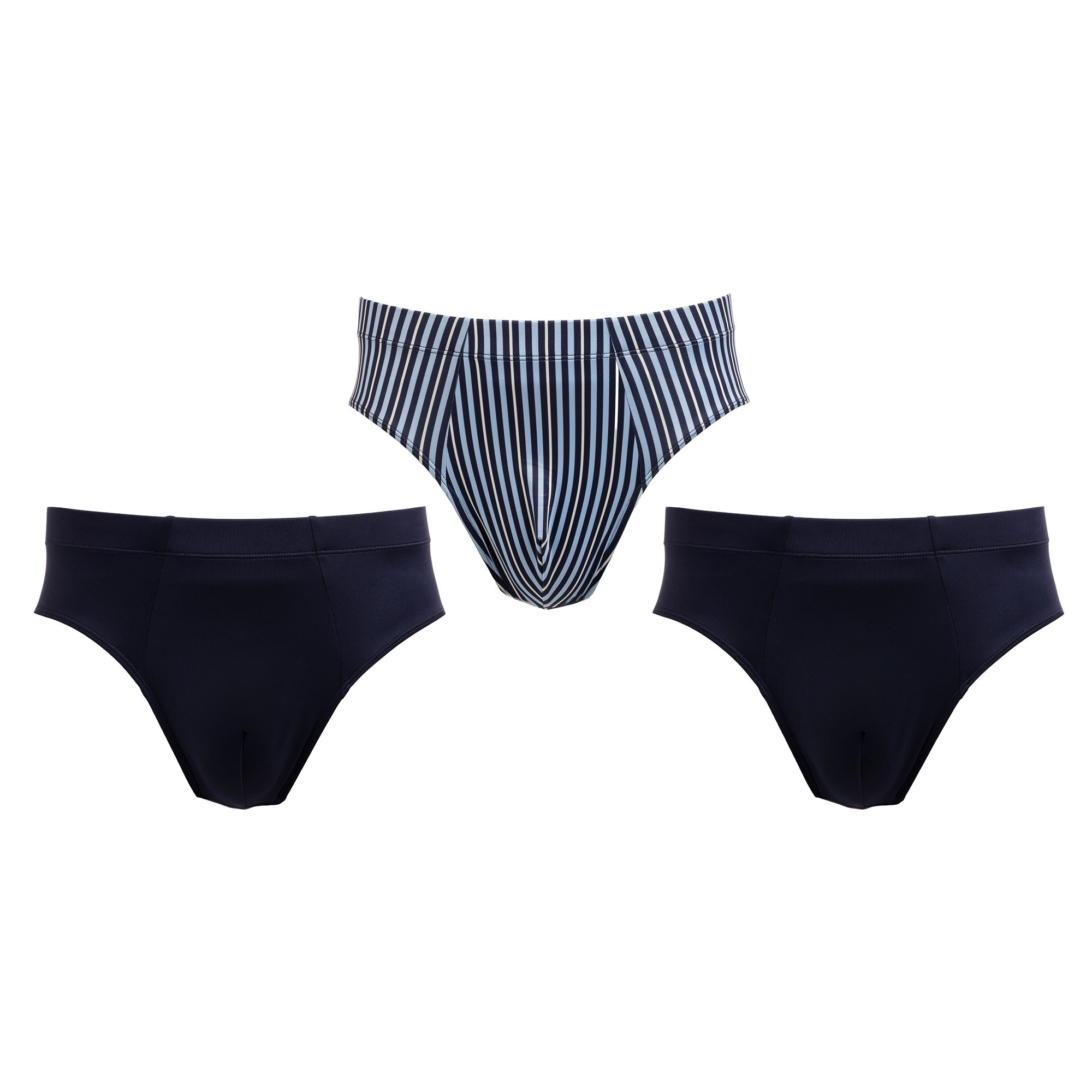 MEN'S TOUCH 3 Slips Mikrofaser Rundumdehnbund 1x bedruckt, 2x uni