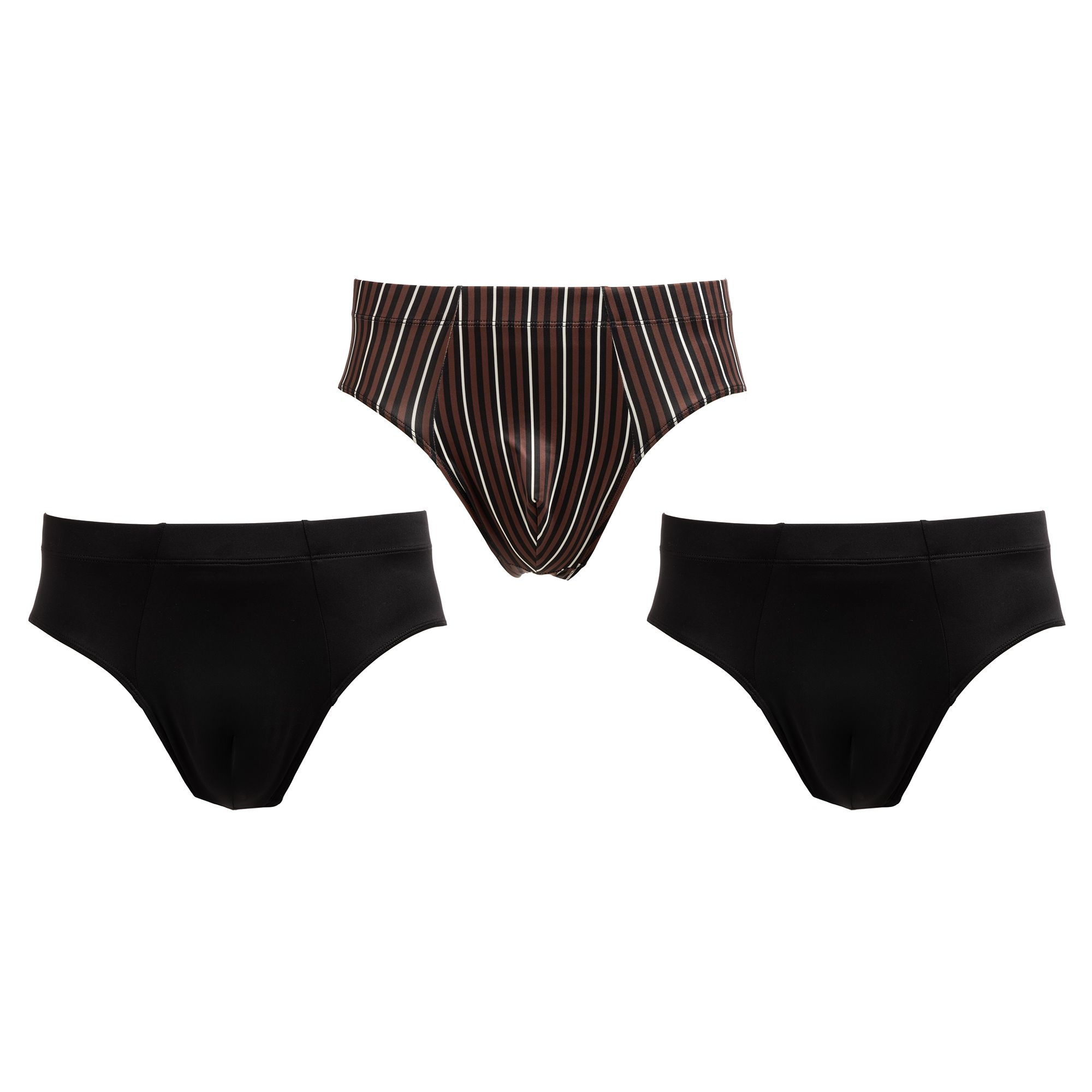 MEN'S TOUCH 3 Slips Mikrofaser Rundumdehnbund 1x bedruckt, 2x uni