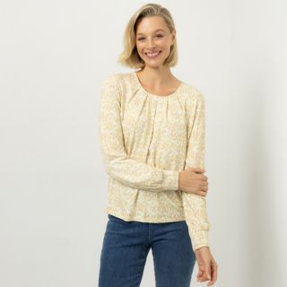 AMINATI® Blusenshirt Rundhalsausschnitt Allover-Druck hoher Viskoseanteil