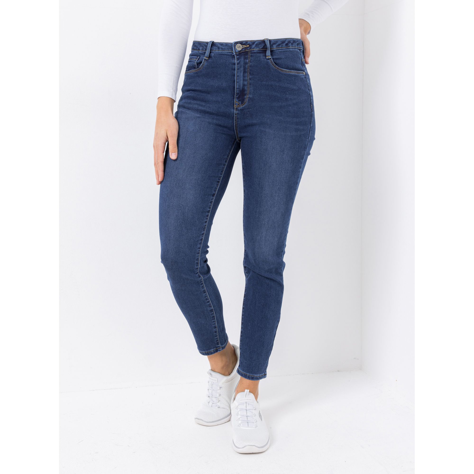 VIA MILANO Jeans, 1/1-Länge 5-Pocket-Style knöchellang schmales Bein