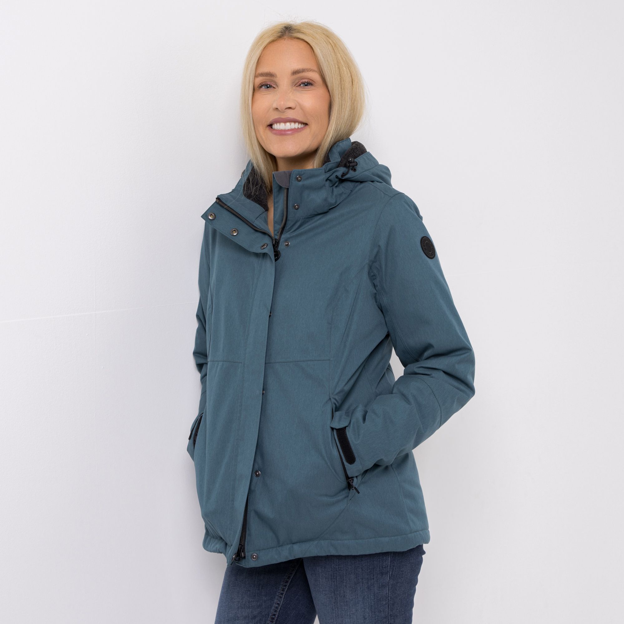 CENTIGRADE ACTIVE Funktionsjacke abnehmbare Kapuze 2-Wege-Reißverschluss figurumspielend