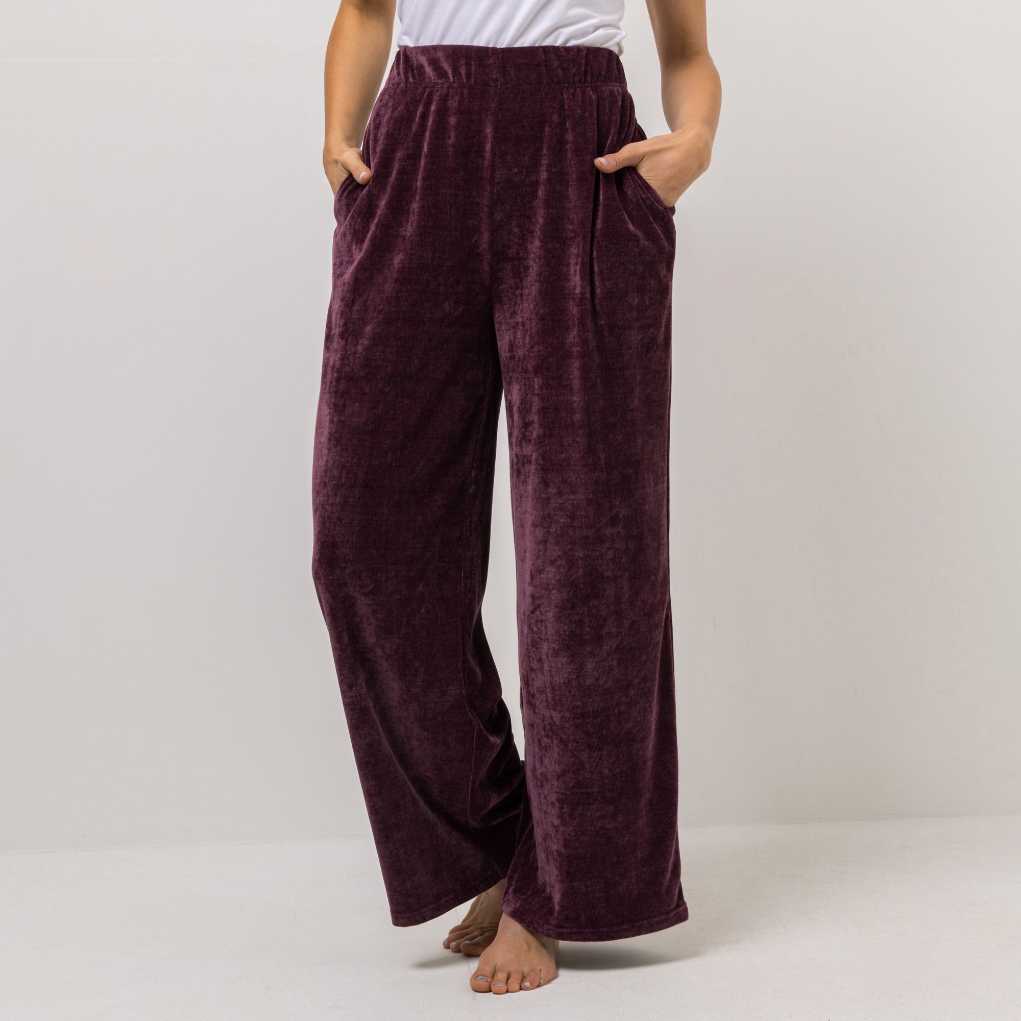 LITTLE ROSE Hose, lange Form Chenille Qualität Rundumdehnbund Einschubtaschen