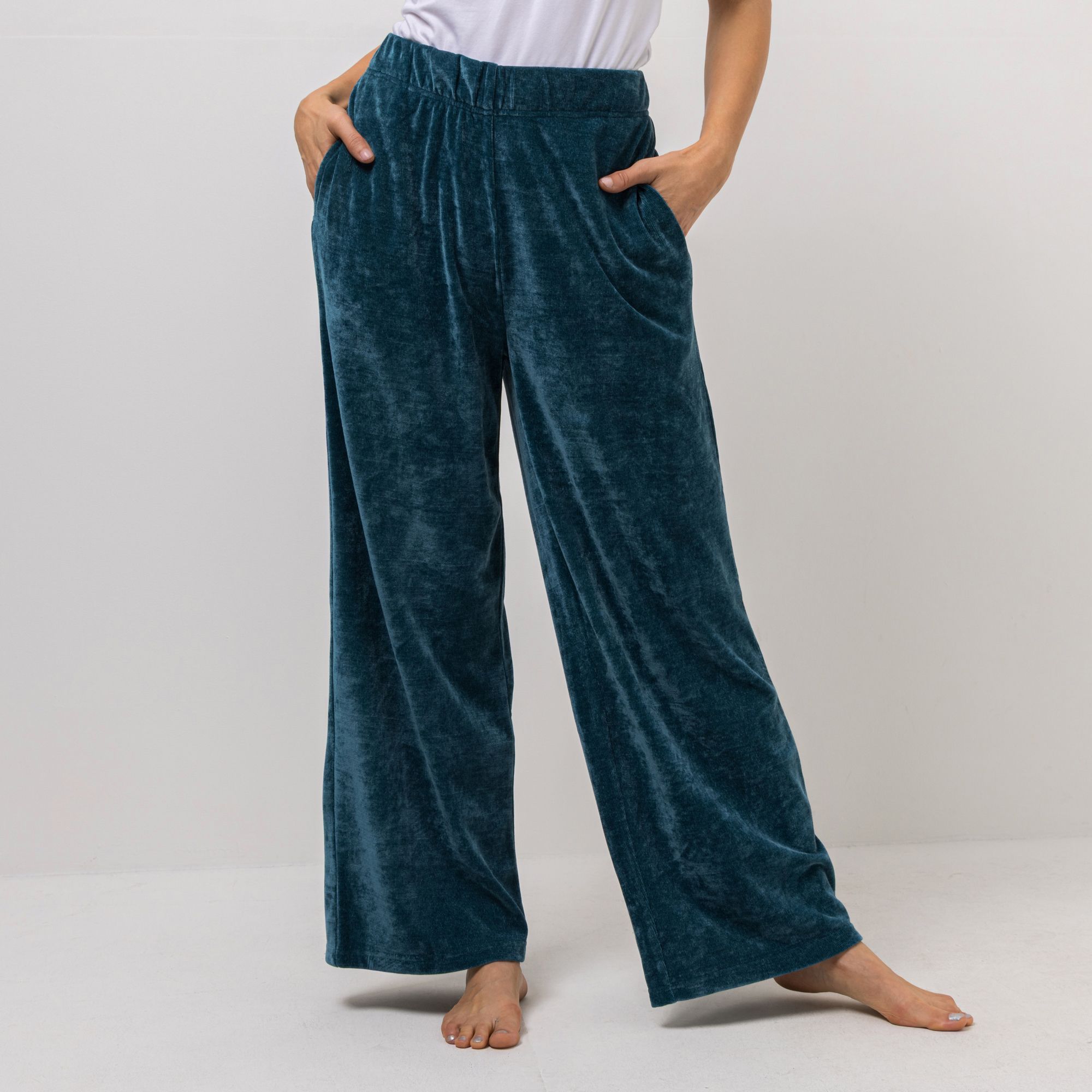 LITTLE ROSE Hose, lange Form Chenille Qualität Rundumdehnbund Einschubtaschen