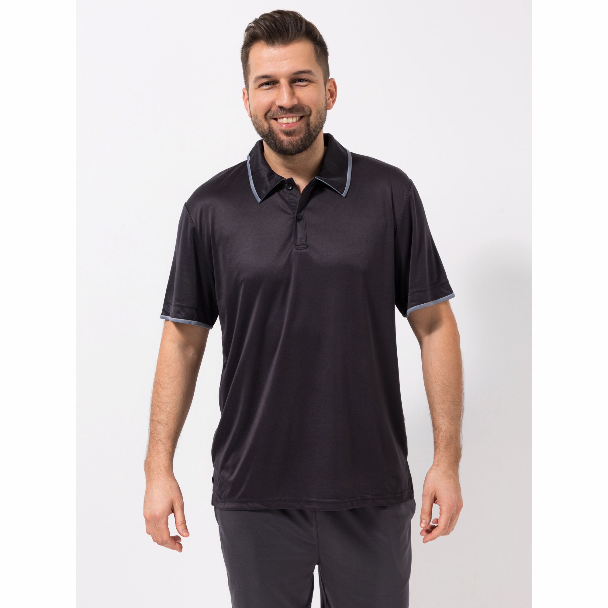 MEN'S TOUCH Shirt Mikrofaser 1/2-Arm Polokragen