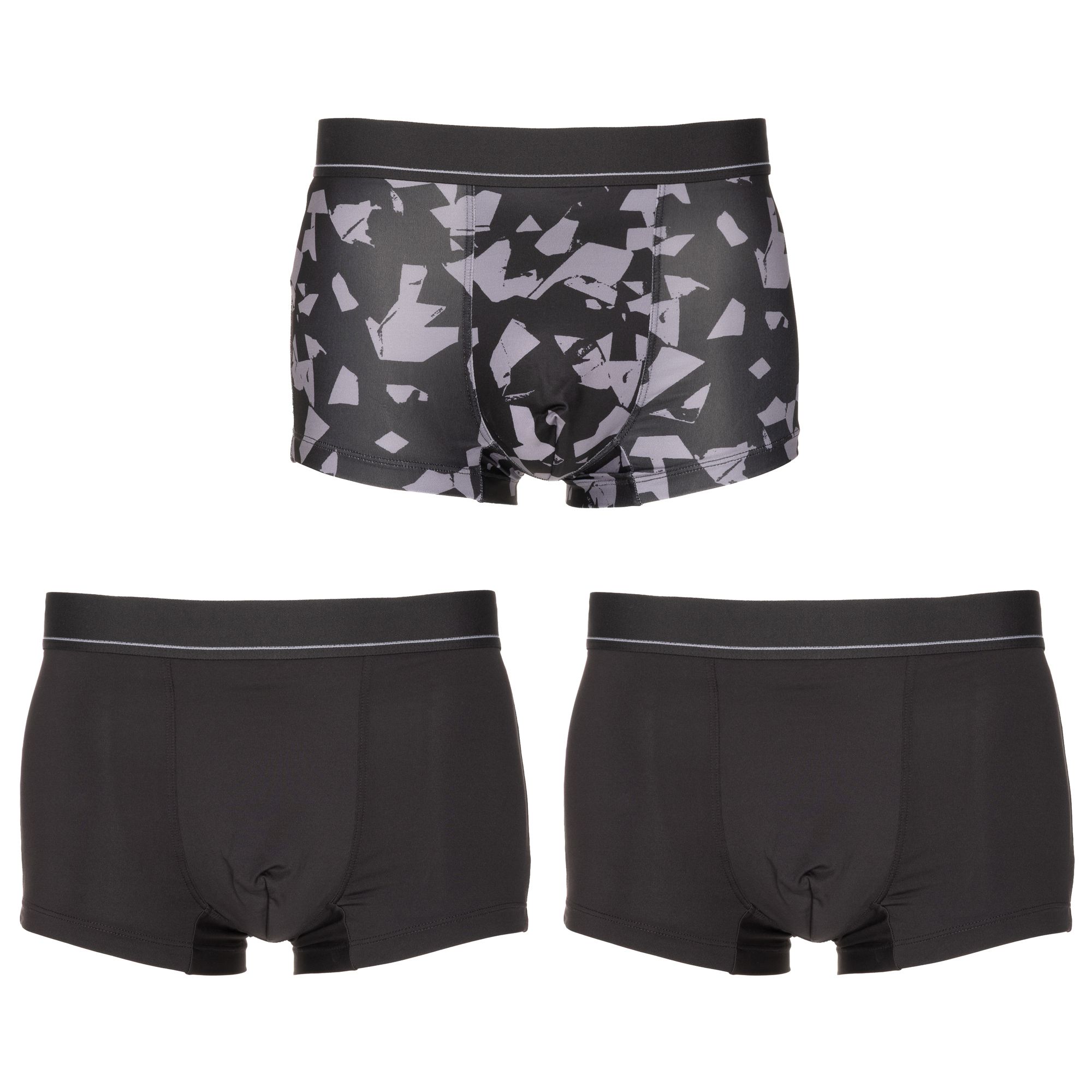 MEN'S TOUCH 3 Retropants Mikrofaser Rundumdehnbund 1x bedruckt, 2x uni