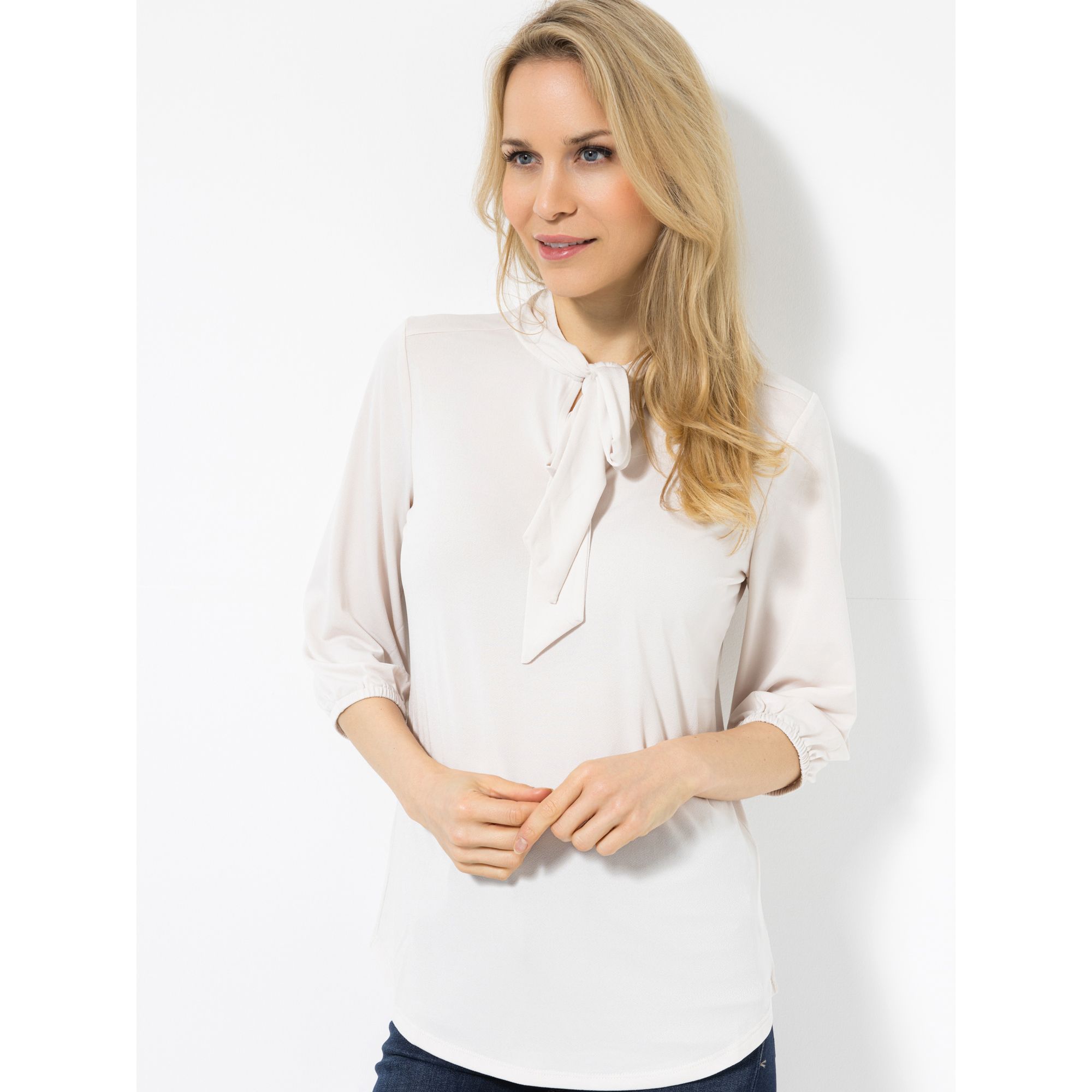 VIA MILANO Shirt weiter 3/4-Arm Schluppendetail figurumspielend