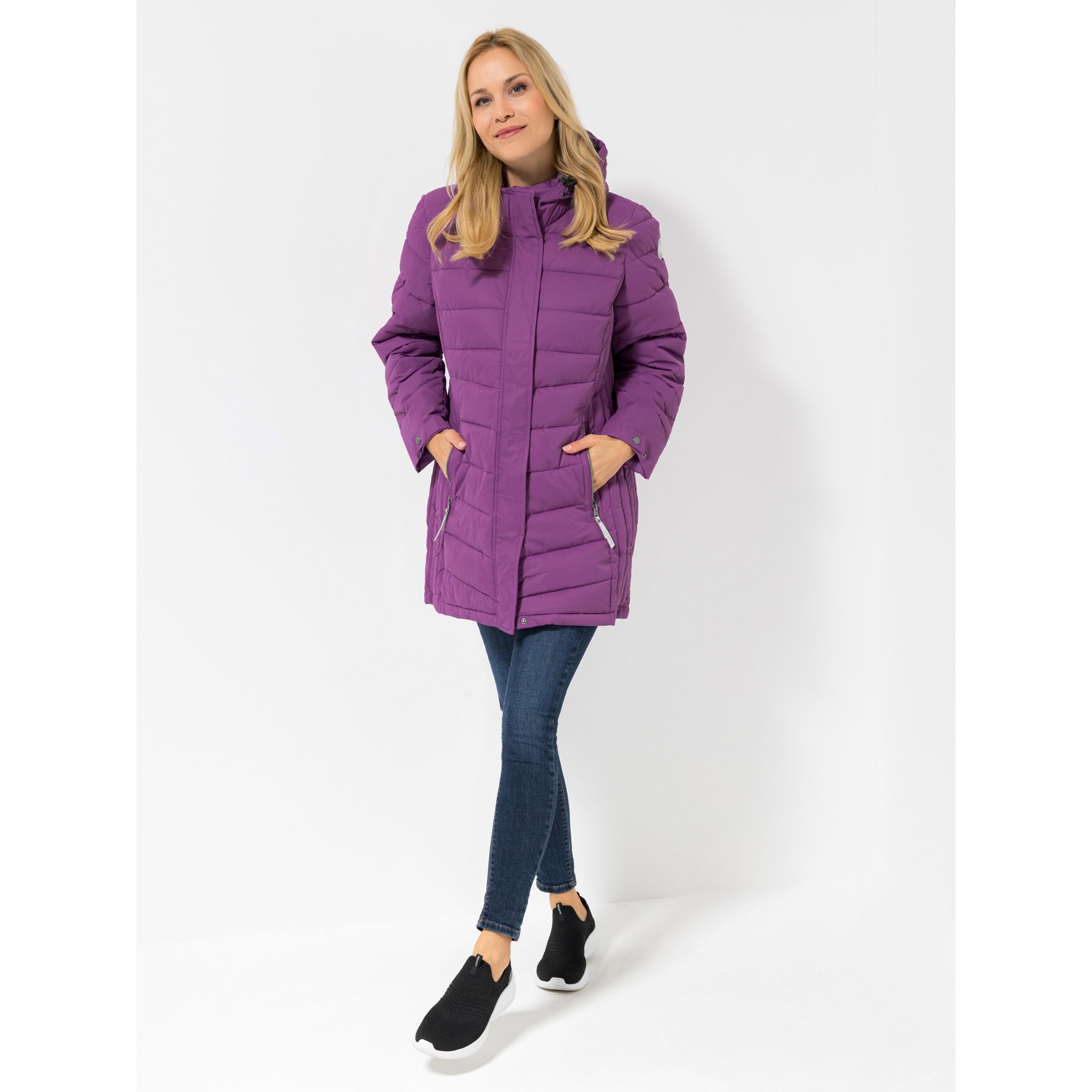 CENTIGRADE ACTIVE Funktions-Steppjacke Kapuze mit Kunstfell mit Webpelz Teflon EcoElite™