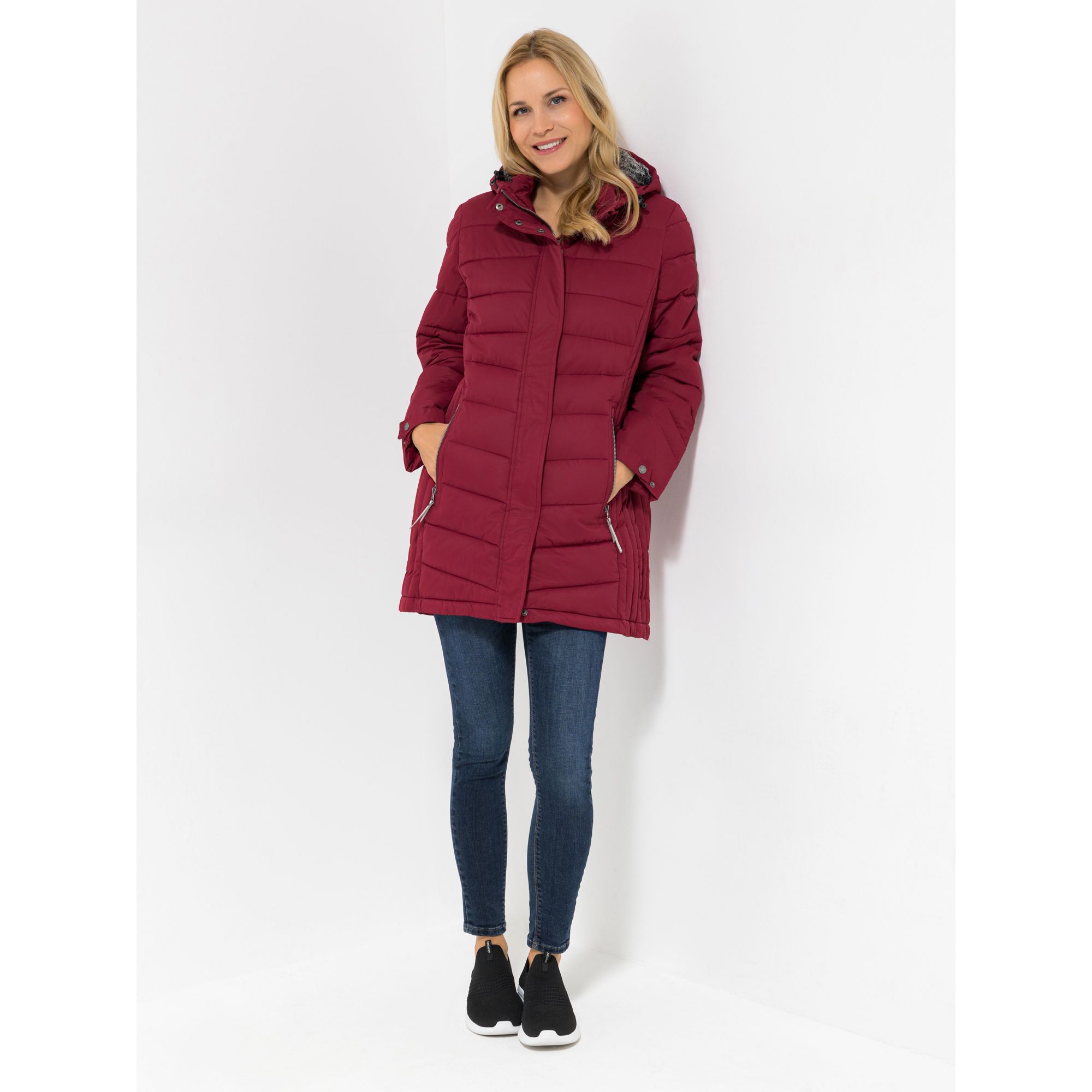 CENTIGRADE ACTIVE Funktions-Steppjacke Kapuze mit Kunstfell mit Webpelz Teflon EcoElite™