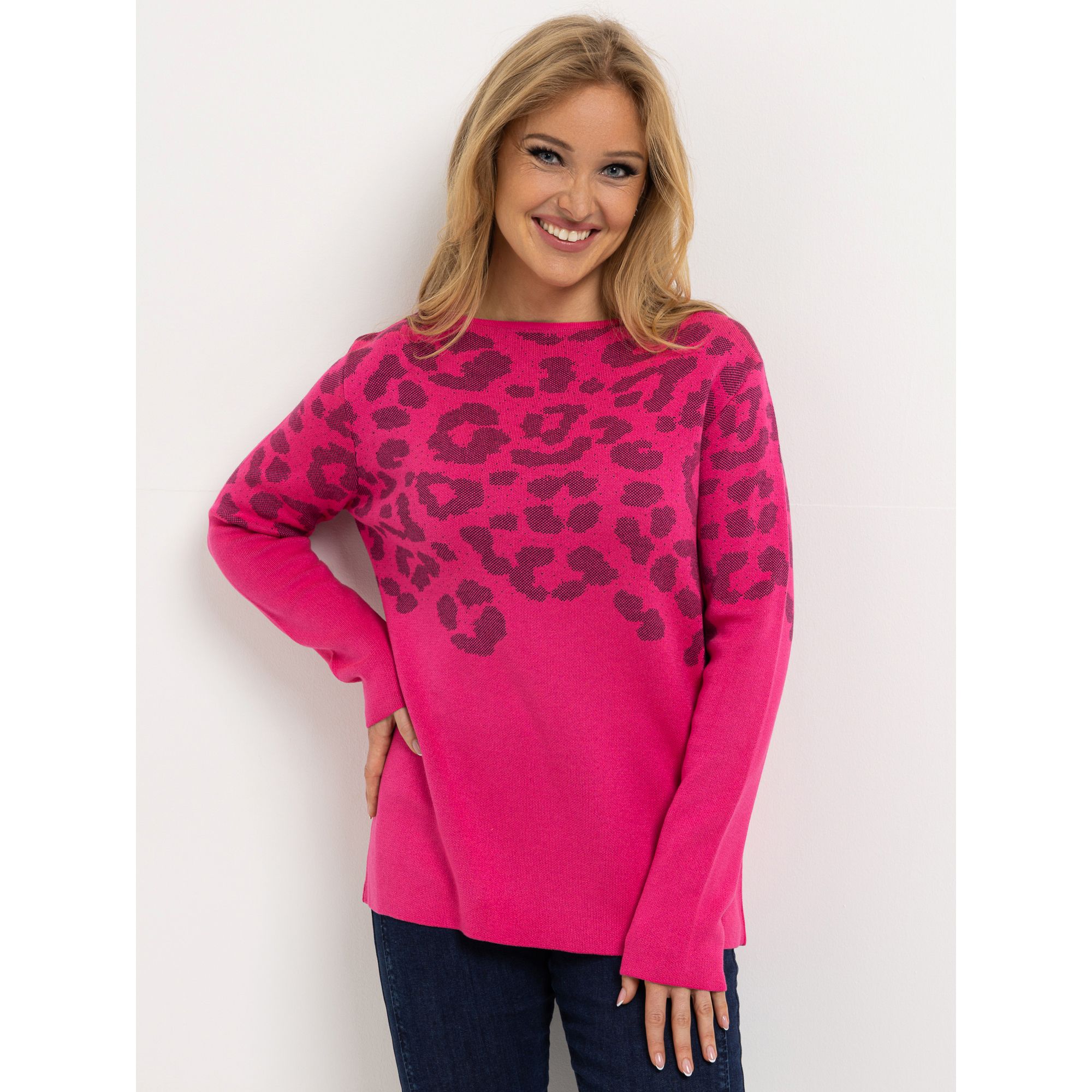 AMINATI® Pullover 1/1-Arm U-Boot Ausschnitt Jacquard