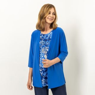 IN-PRINT Cardigan, 3/4 Arm offene Front elastische Ware leger weit
