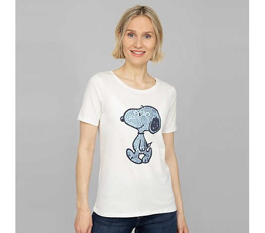 LYLA Homewear Shirt 1/2-Arm Rundhalsausschnitt Snoopy-Druck