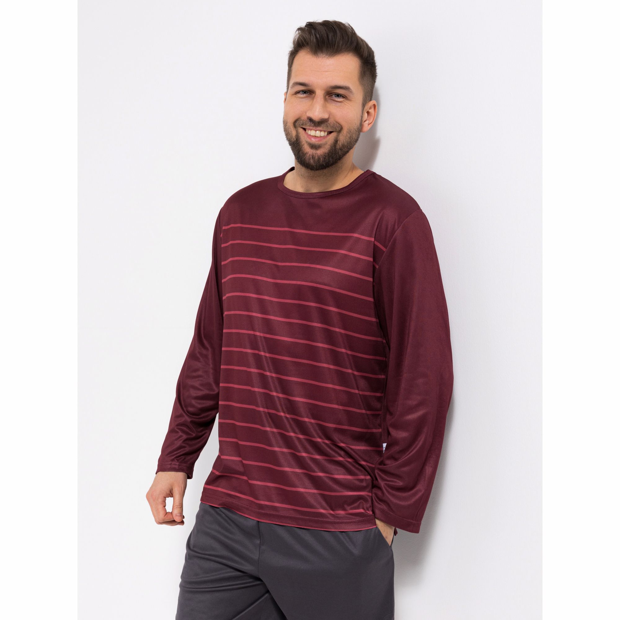 MEN'S TOUCH Shirt Mikrofaser 1/1-Arm Rundhalsausschnitt