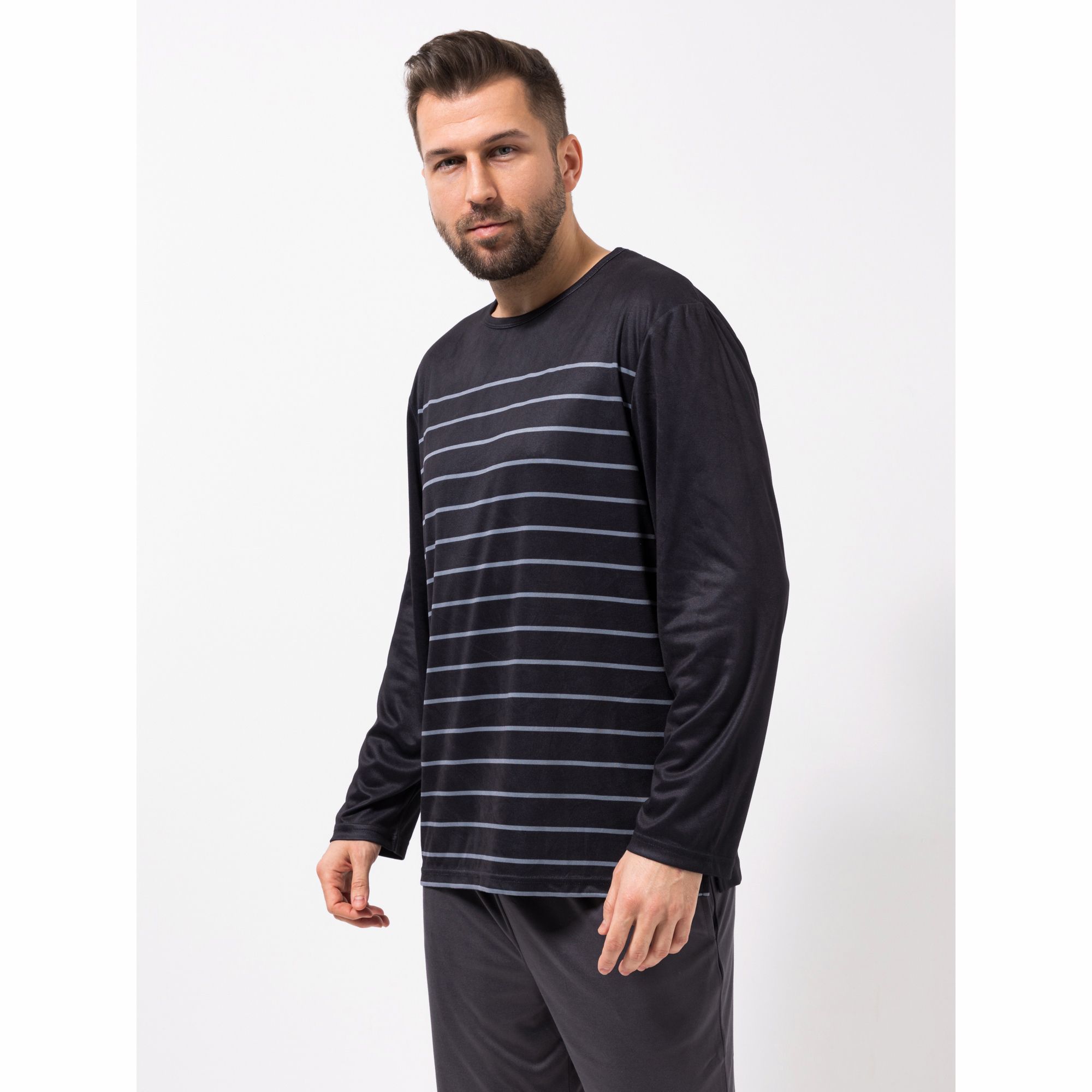 MEN'S TOUCH Shirt Mikrofaser 1/1-Arm Rundhalsausschnitt