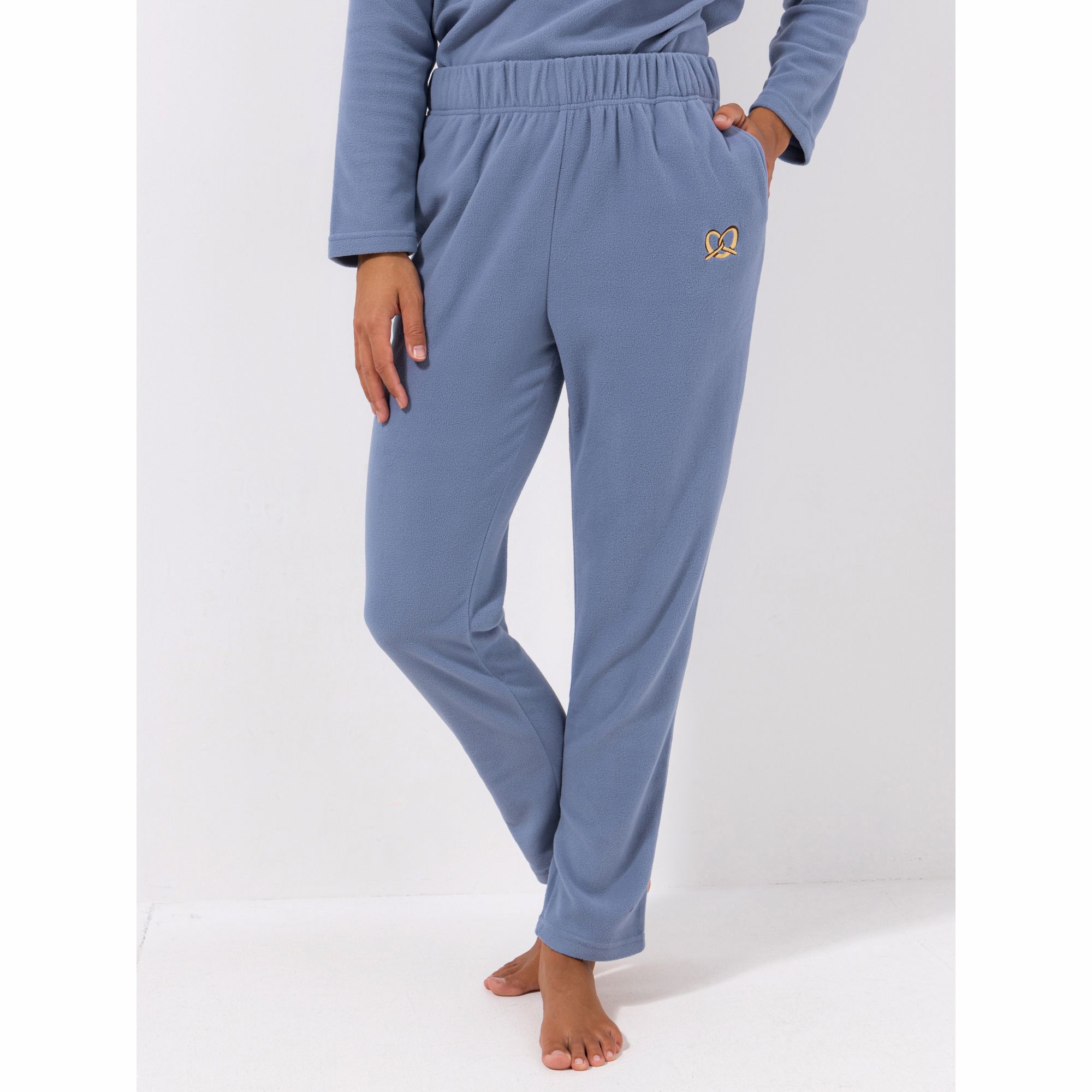 POLARSTERN HOMEWEAR Hose, 1/1-Läge Mikrofaser Fleece 2 Seitentaschen Rundumdehnbund