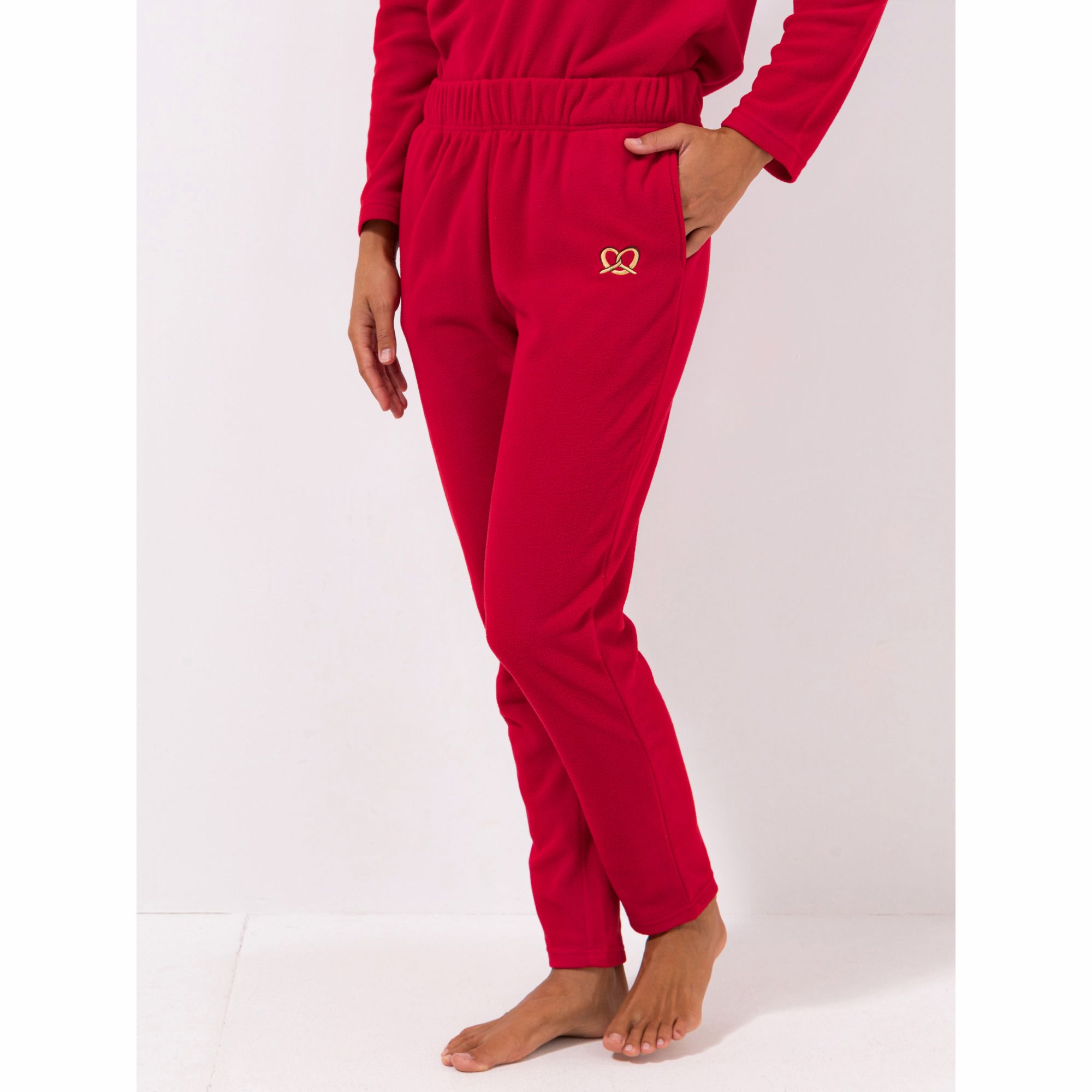 POLARSTERN HOMEWEAR Hose, 1/1-Läge Mikrofaser Fleece 2 Seitentaschen Rundumdehnbund