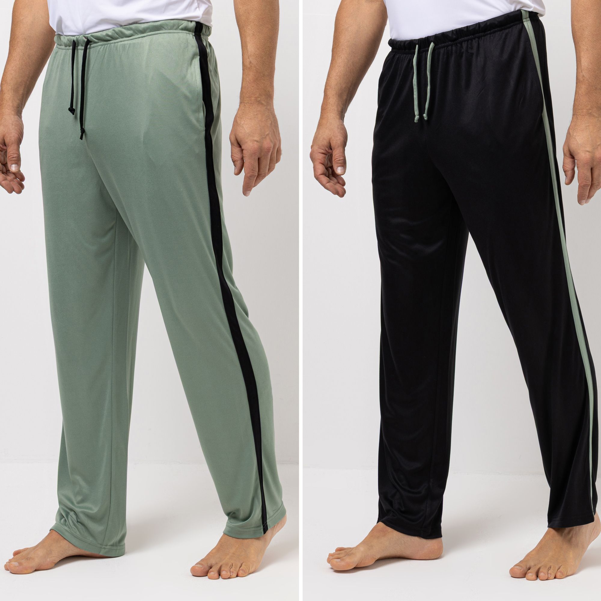 MEN'S TOUCH 2 Hosen Mikrofaser Kontraststreifen Rundumdehnbund