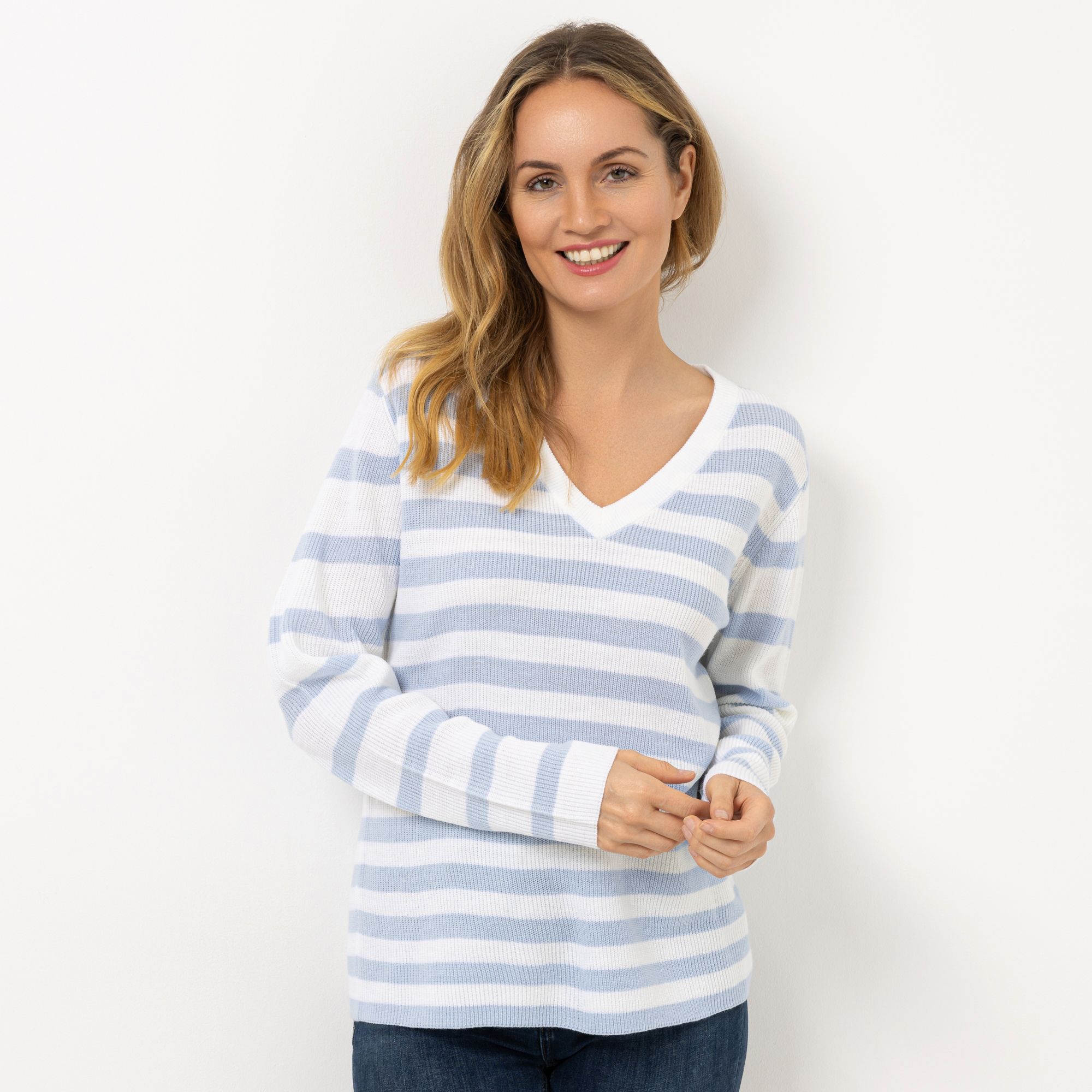 CASHMASOFT Pullover V-Ausschnitt Cashmeregriff Rippbundabschlüsse